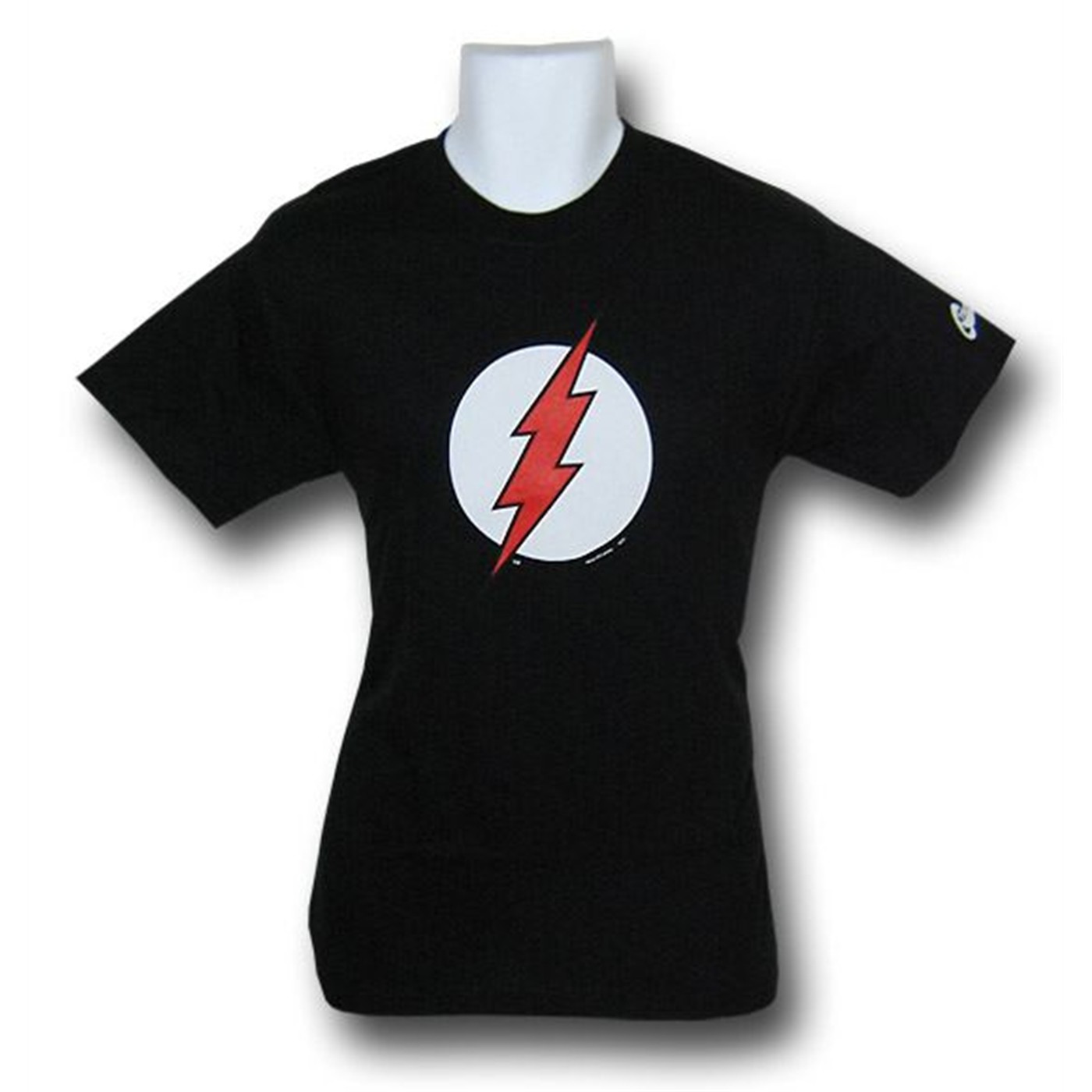 Flash Red Bolt Symbol Black T-Shirt, Black