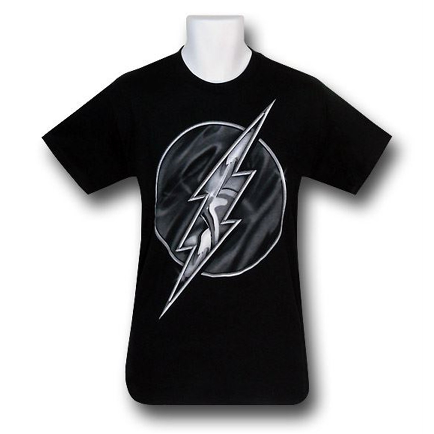Flash Chrome Metal Symbol T-Shirt, Black