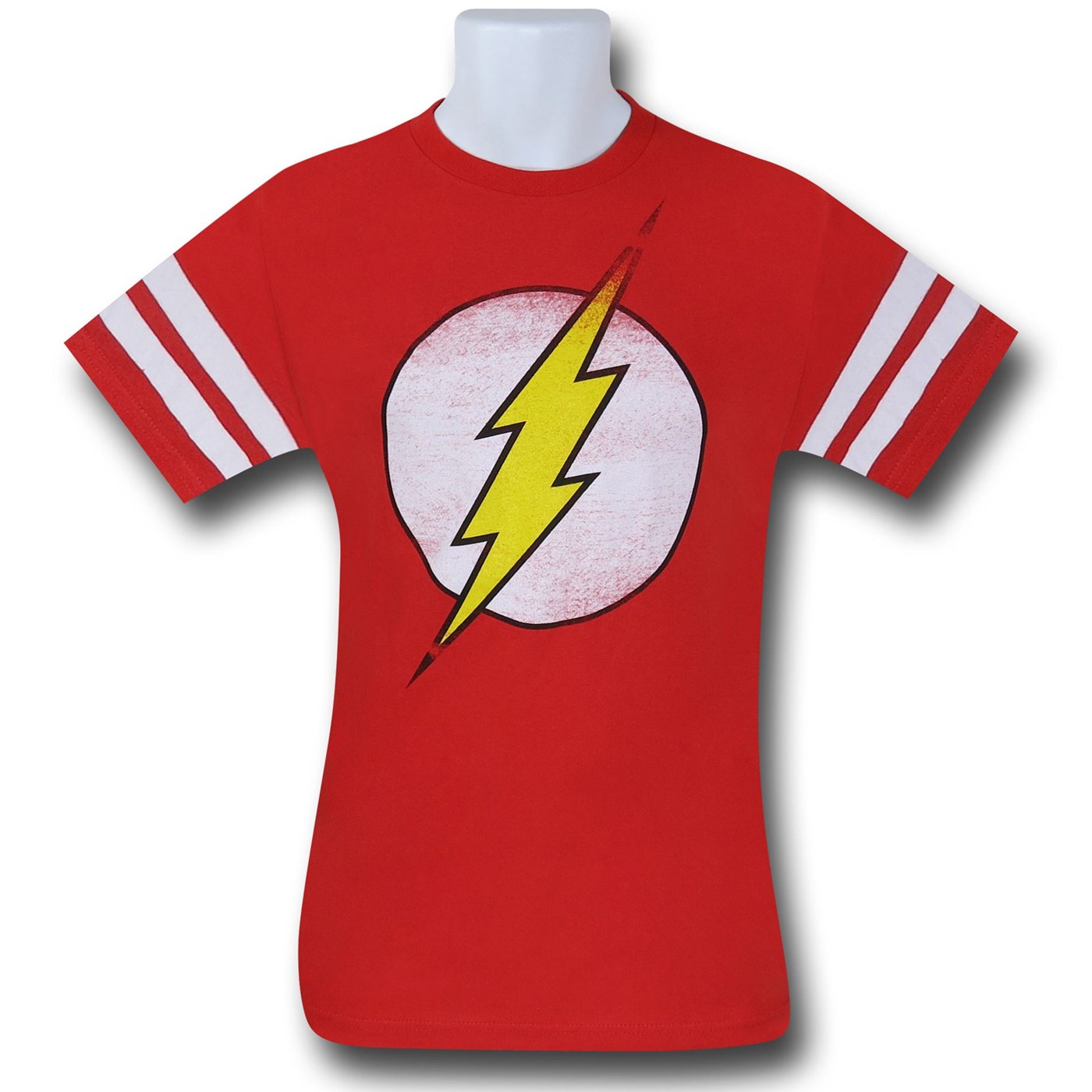 Flash Distressed Symbol Athletic T-Shirt, Red
