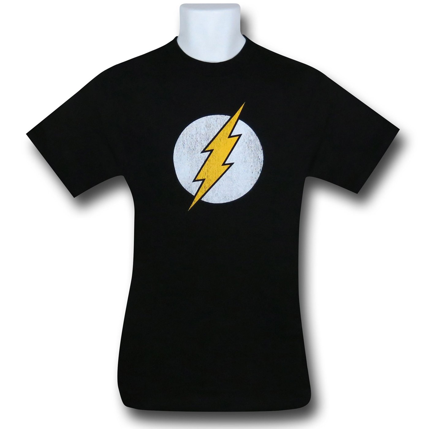 Flash Distressed Symbol Black T-Shirt, Black