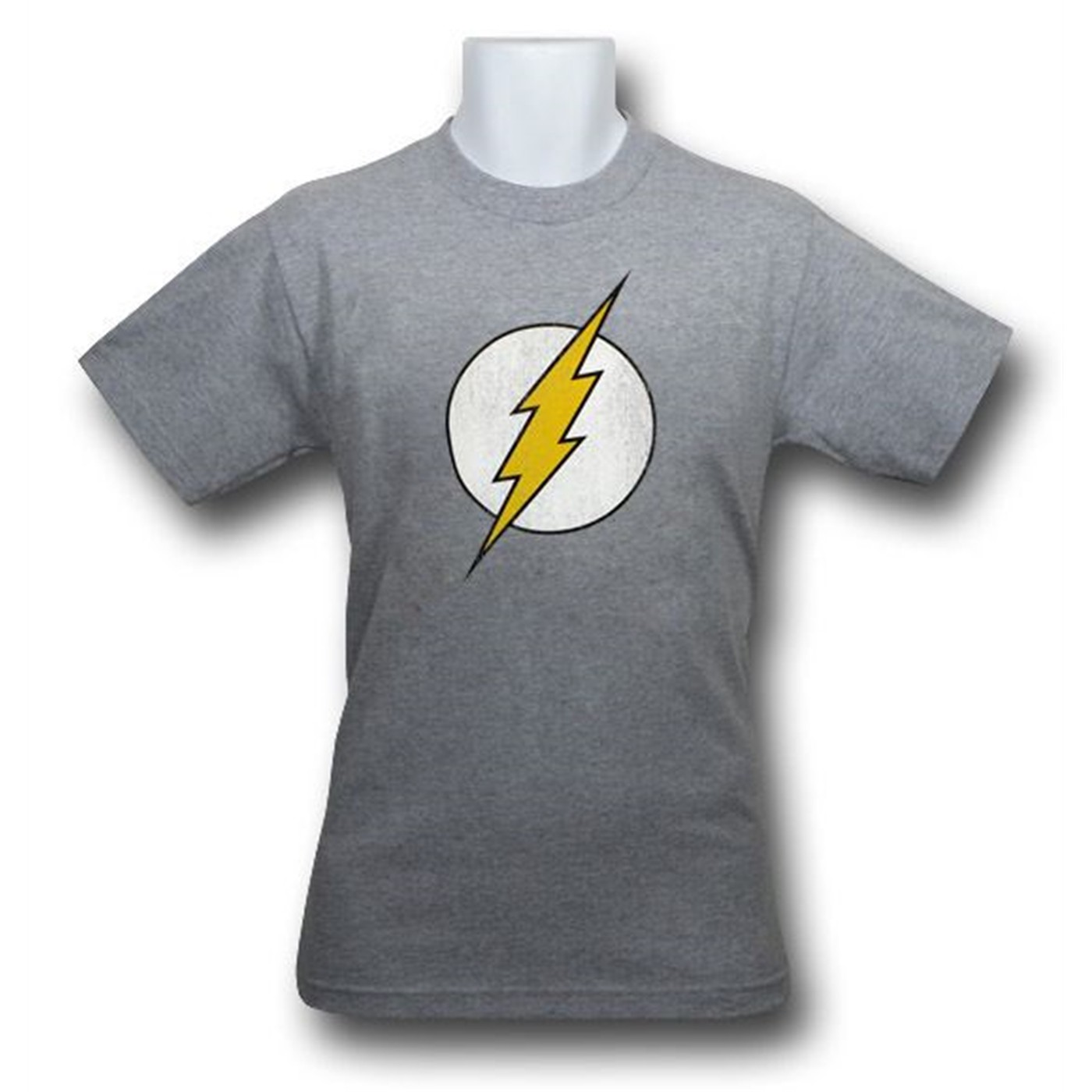 Flash Distressed Symbol Grey Heather T-Shirt, Grey