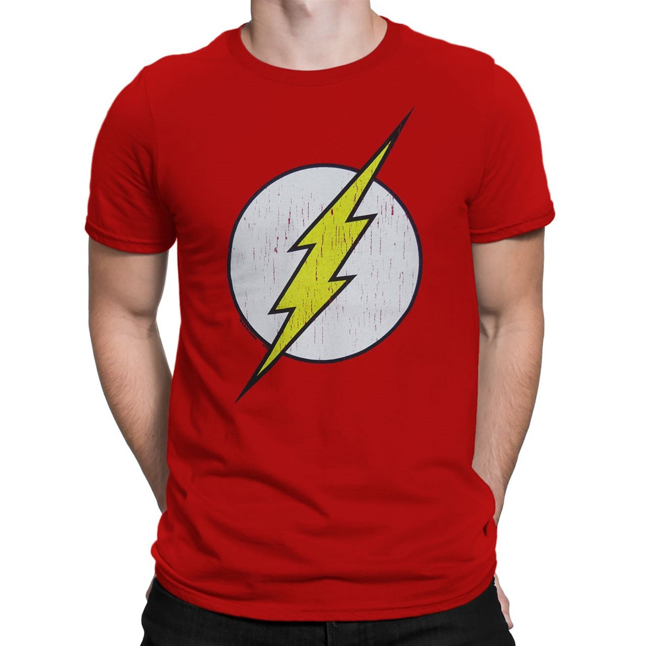 Flash Distressed Symbol T-Shirt, Red