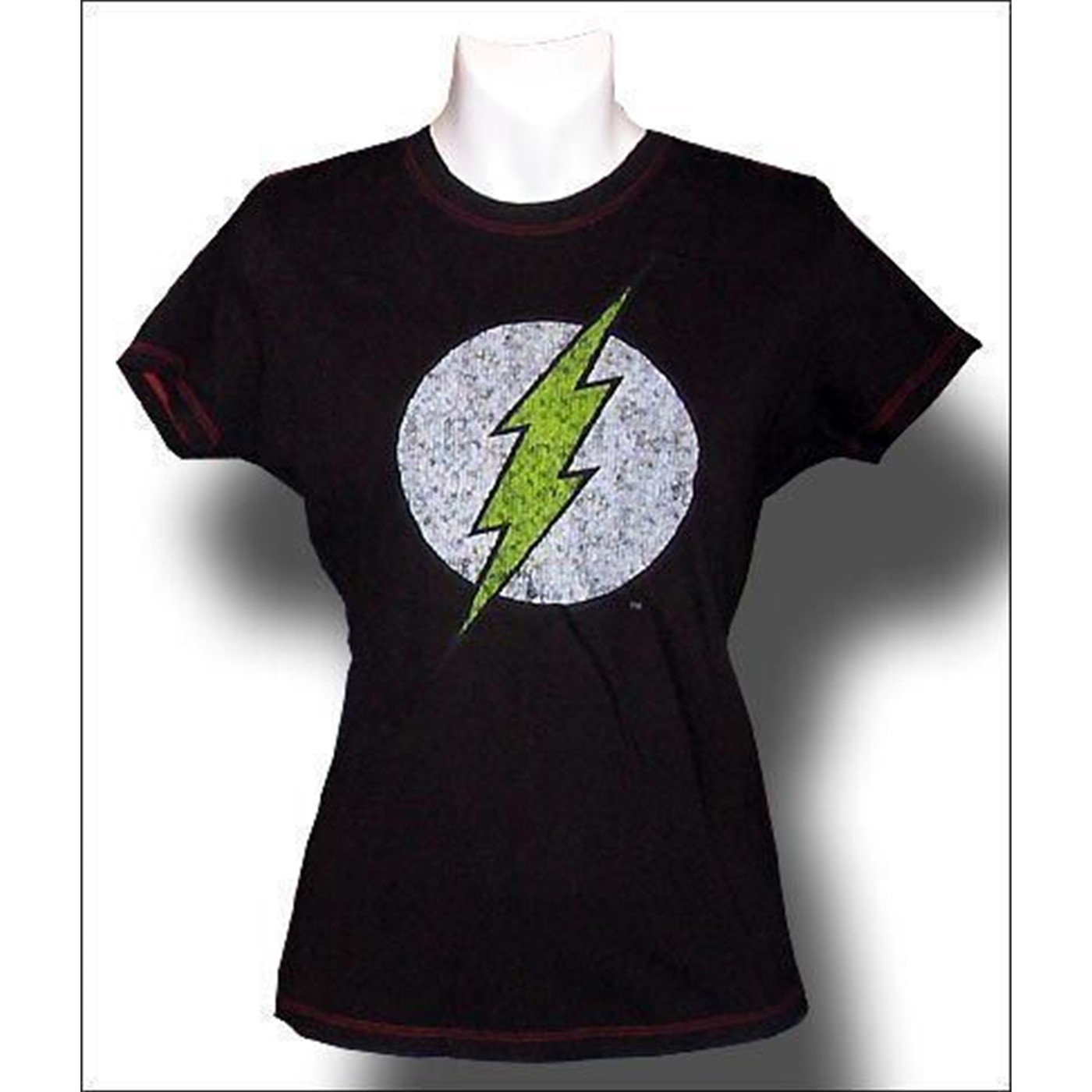The Flash Women's Distressed Chocolate T-Shirt, Brown