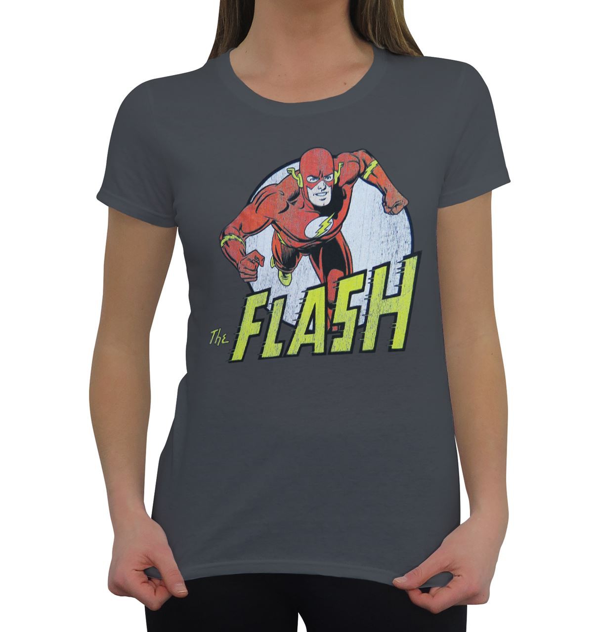 Flash Distressed Runner Women's T-Shirt, Grey