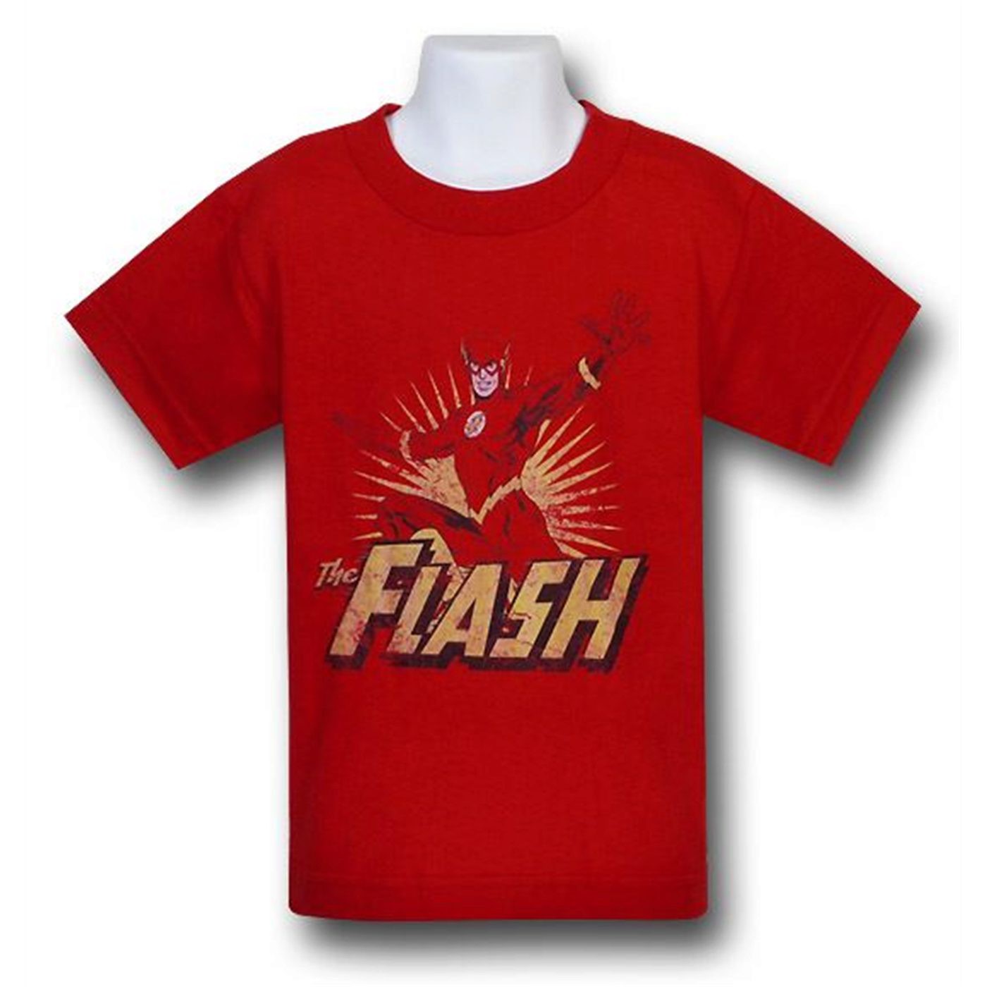 Flash Rough Distressed Kids T-Shirt, Red