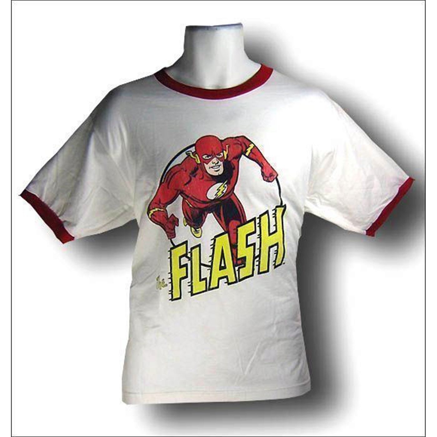 The Flash Distressed White Ringer T-Shirt, White