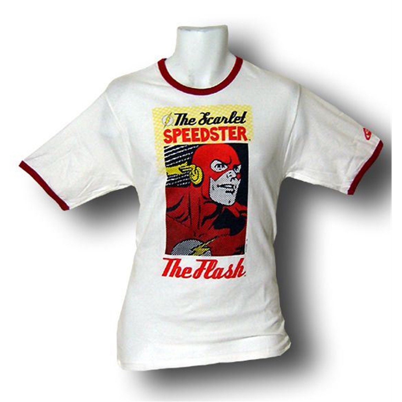 Flash Scarlet Speedster Red Ringer T-Shirt, White