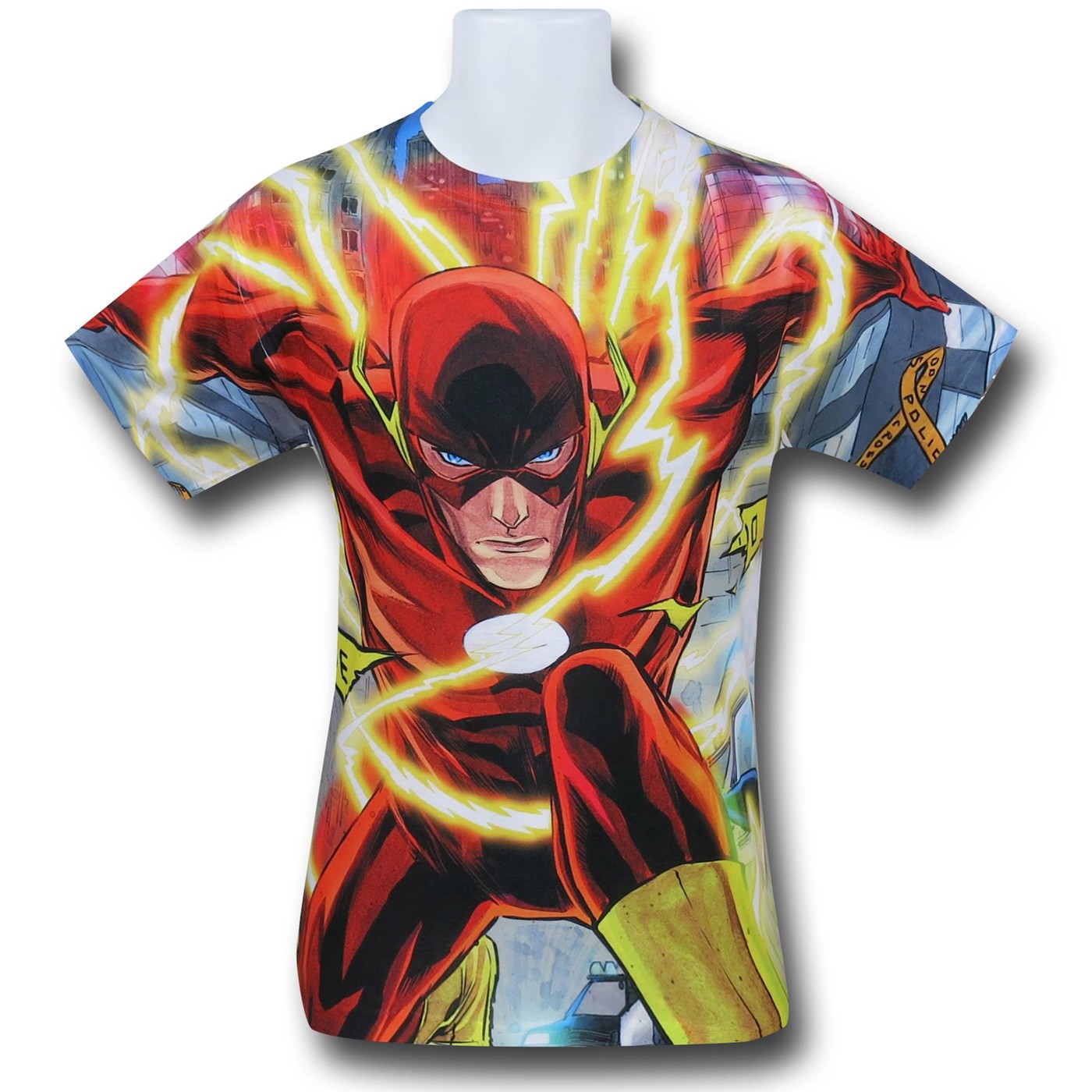 Flash Police Line Sublimated T-Shirt, Red