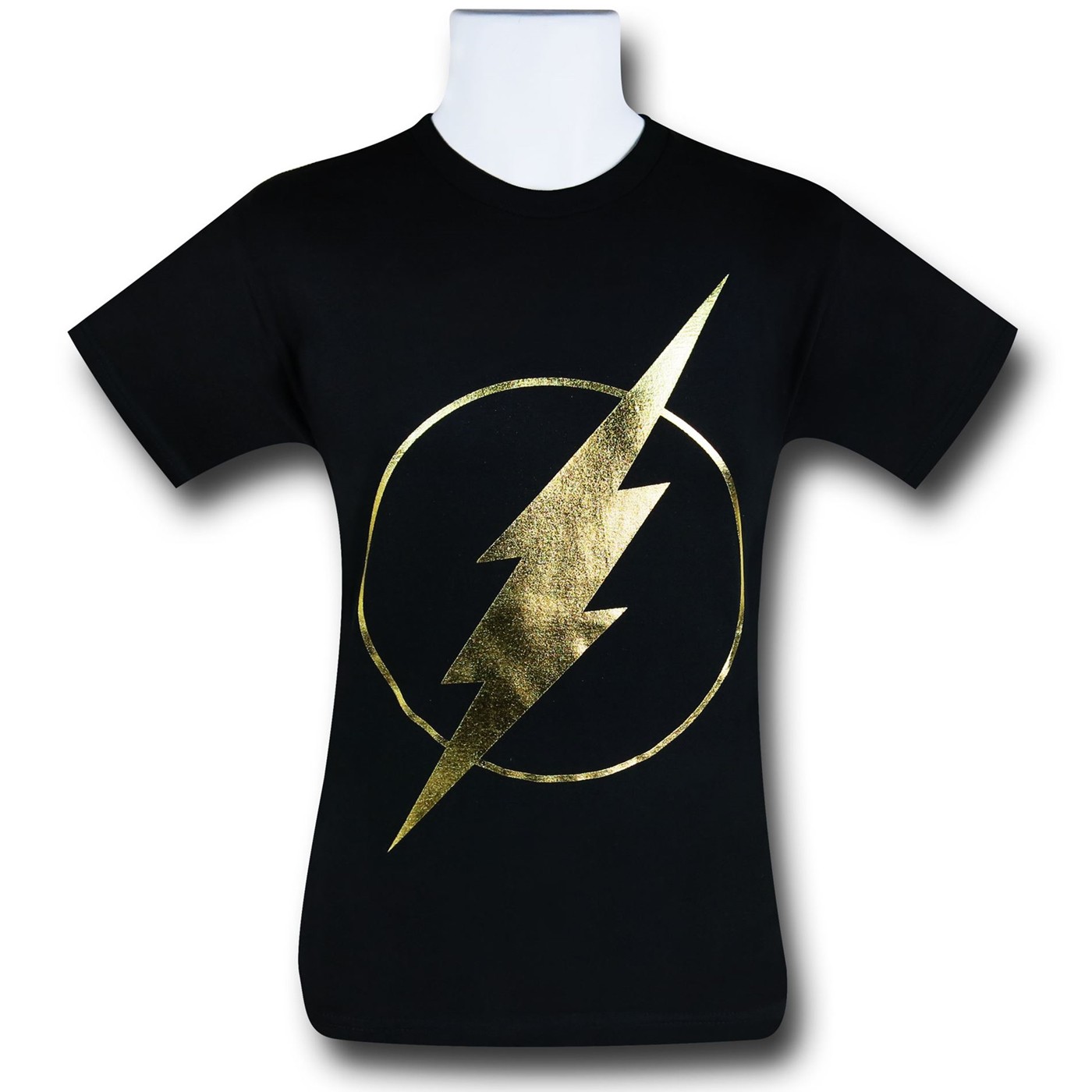Flash Black Gold Symbol 30 Single T-Shirt, Black