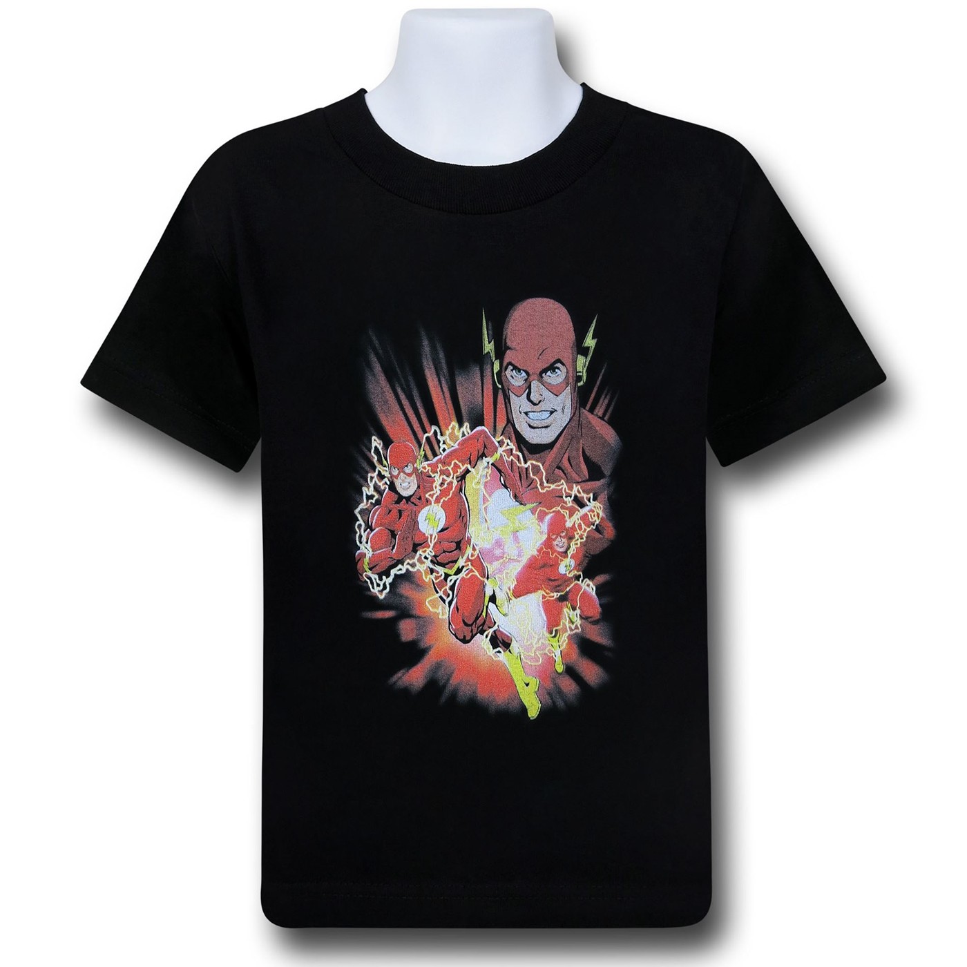 Flash Red and Yellow Burst Kids T-Shirt, Black