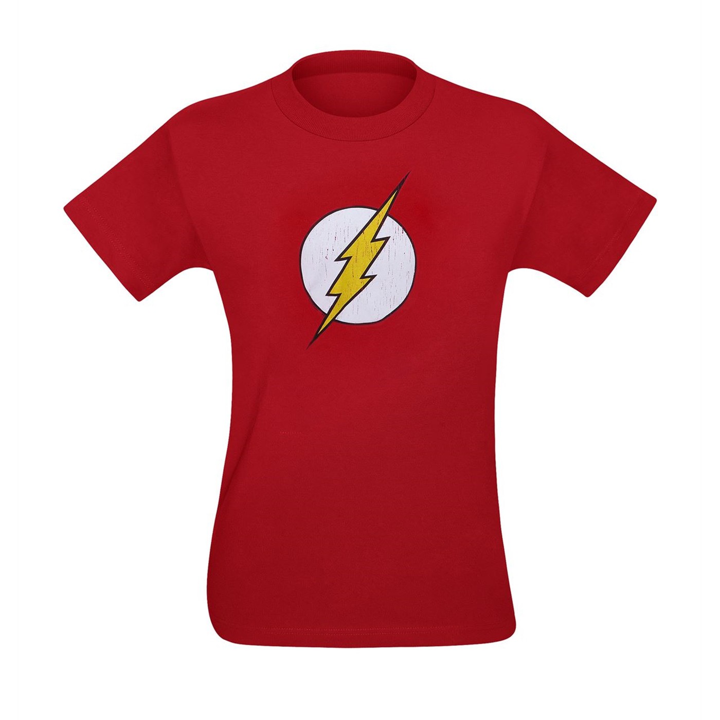 Flash Distressed Small Symbol Kids T-Shirt, Red