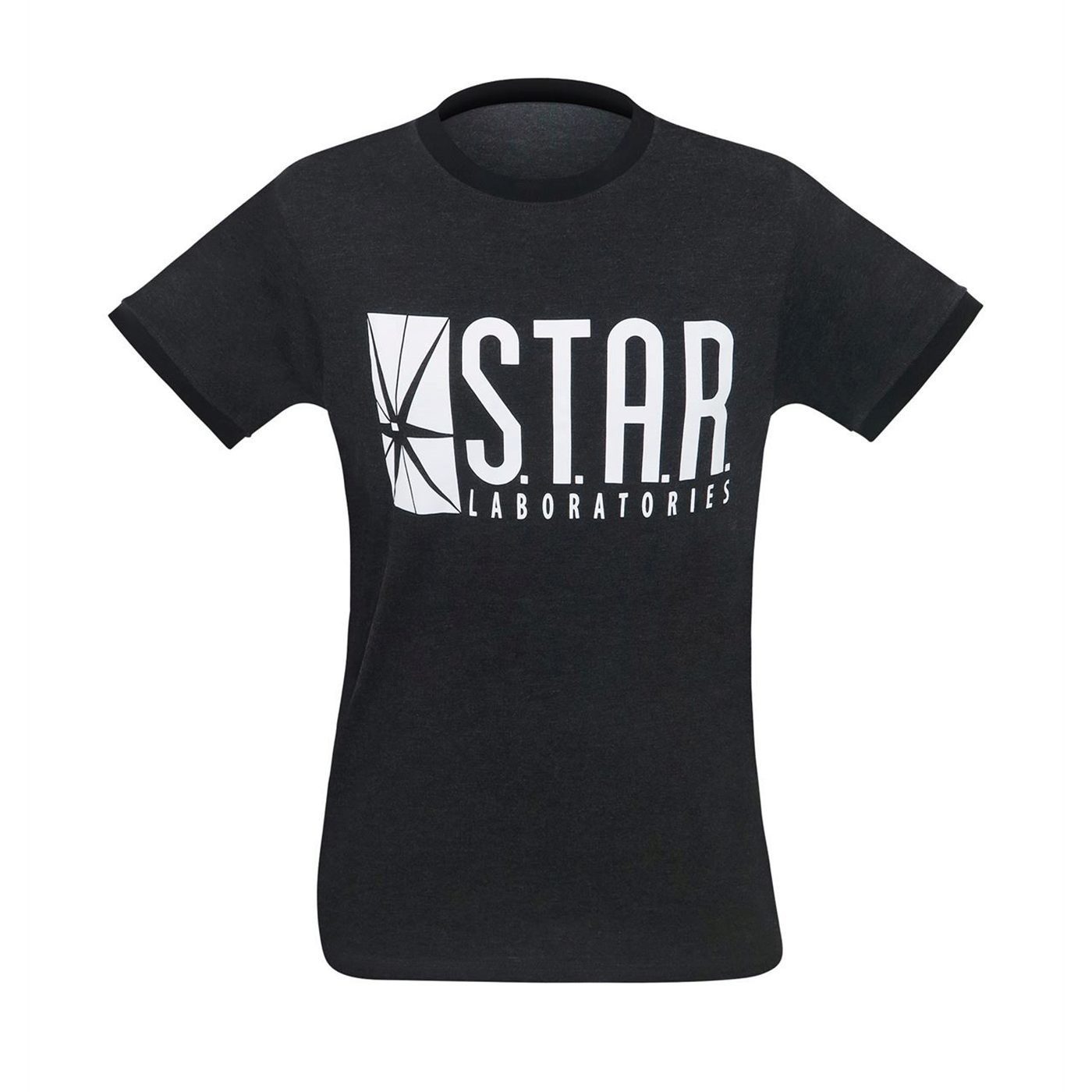 Flash STAR Labs Charcoal Ringer Men's T-Shirt, Grey