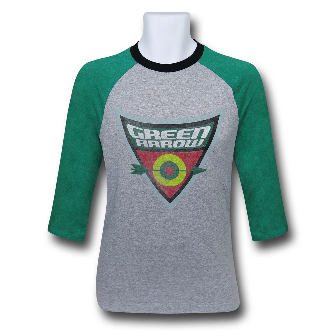 Green Arrow Brave and Bold Symbol Men's Baseball T-Shirt, Grey