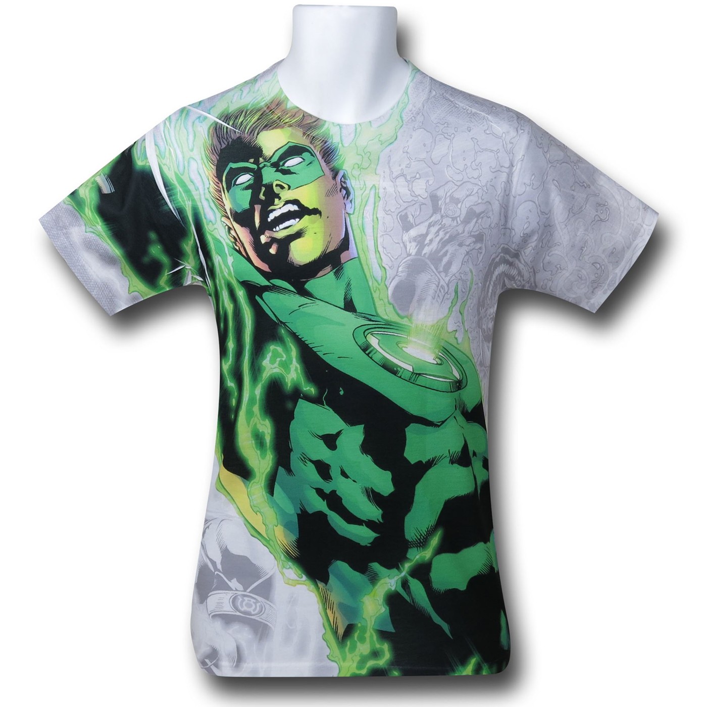 Green Lantern Arm Raise Sublimated T-Shirt, White