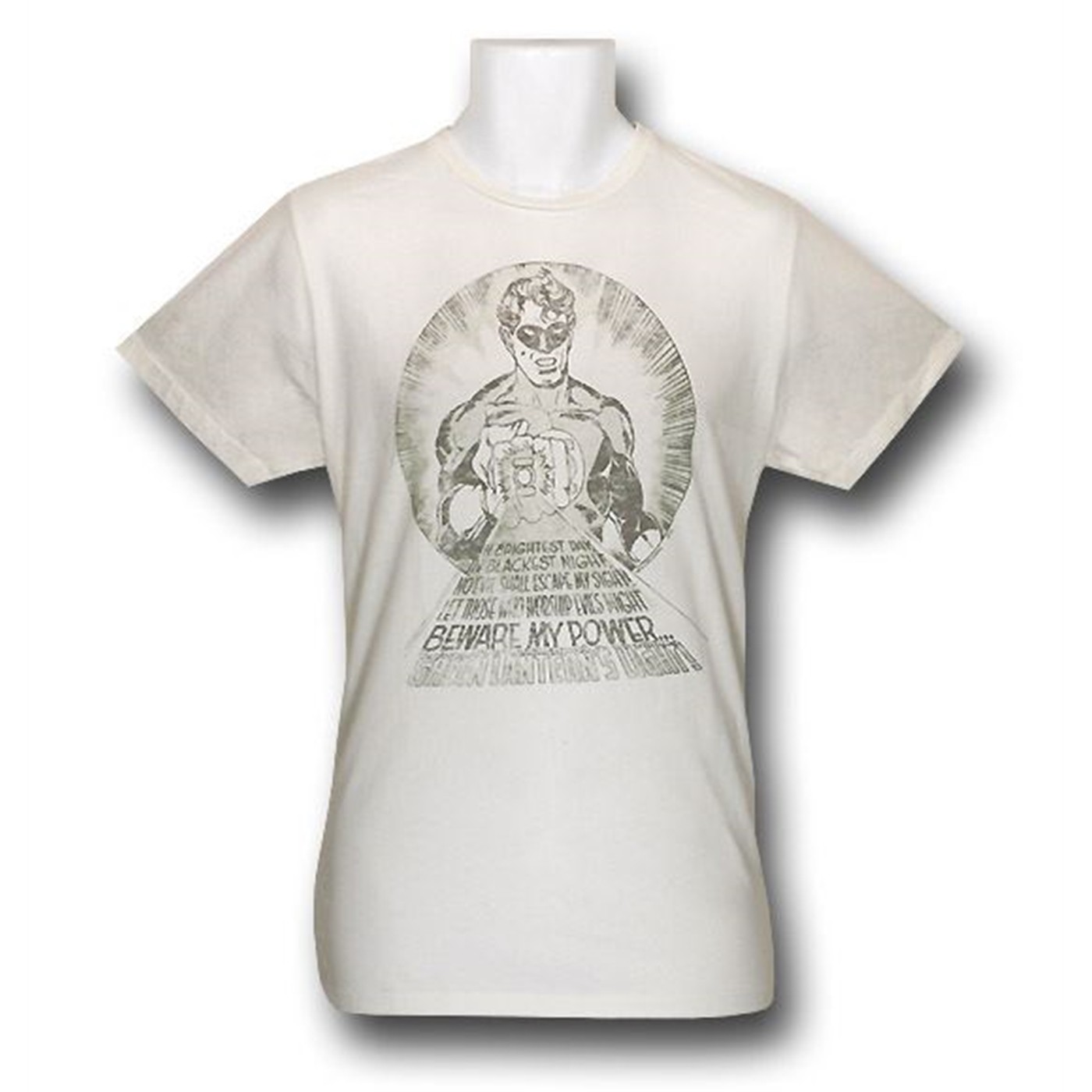 Green Lantern Beware Junk Food T-Shirt, White