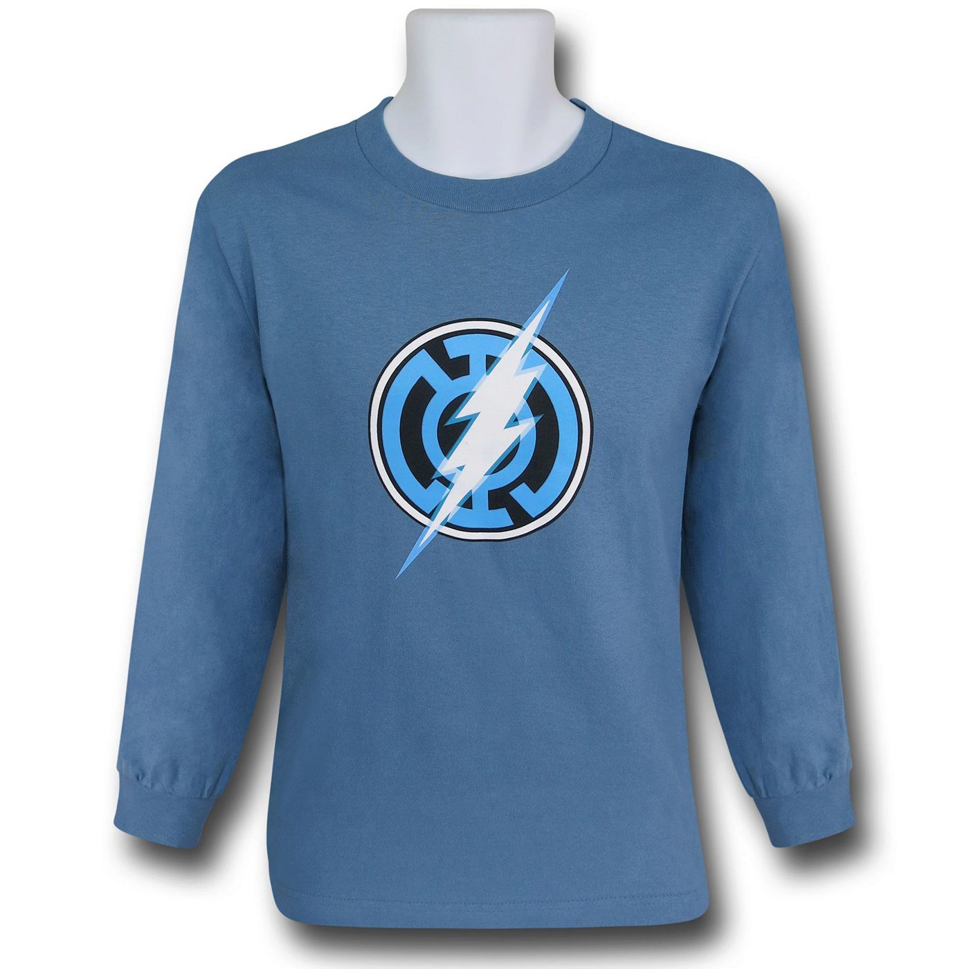 Blue Lantern Flash Symbol Long Sleeve T-Shirt, Blue