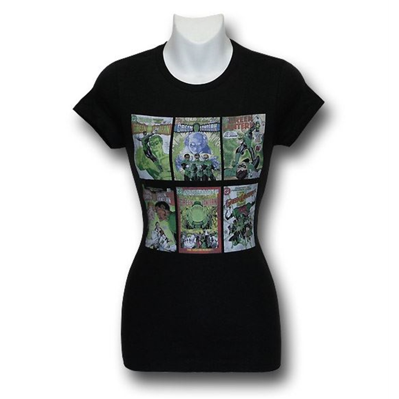 Green Lantern Classic Covers Junior Women T-Shirt, Black
