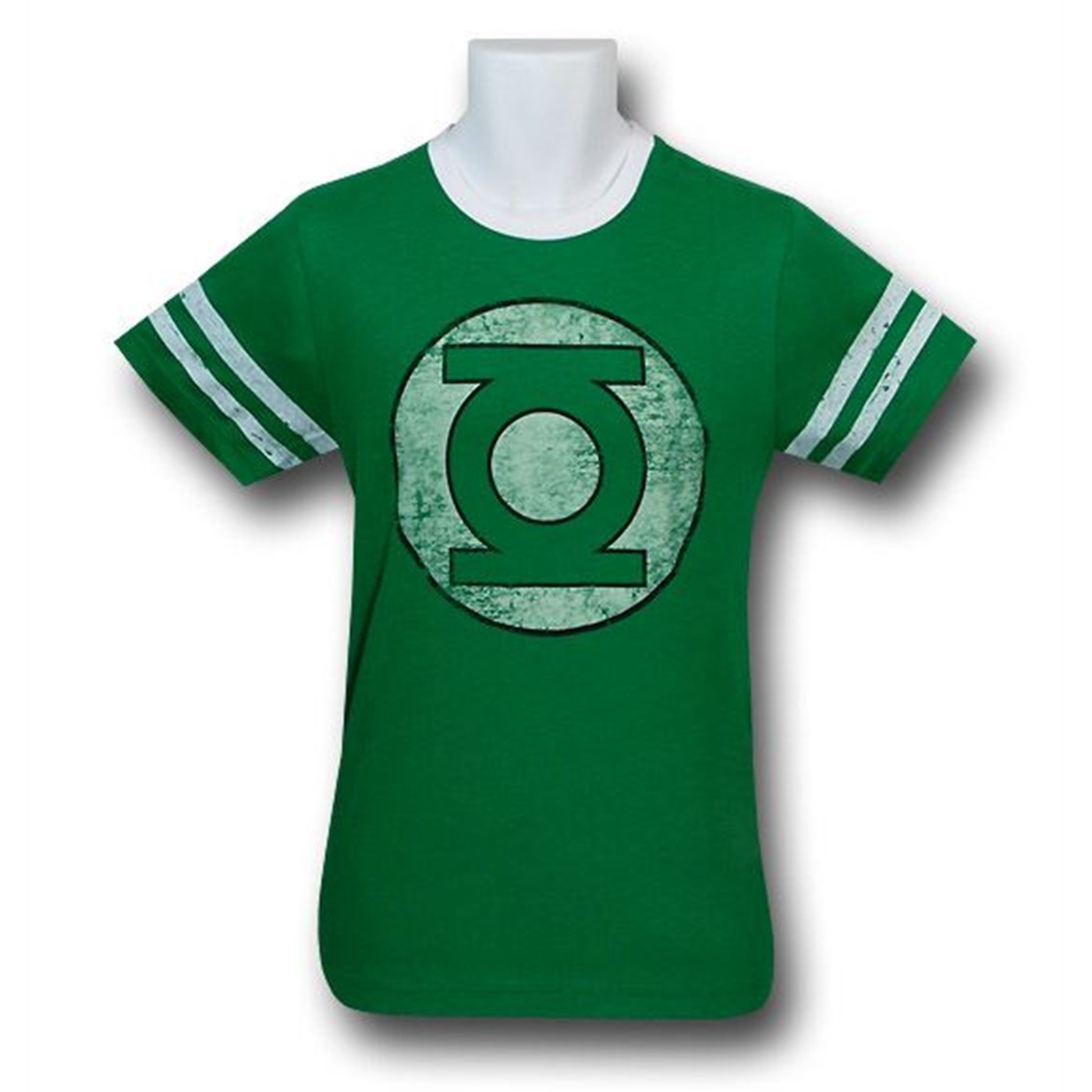 Green Lantern Distressed Athlete 30 Single T-Shirt, Green