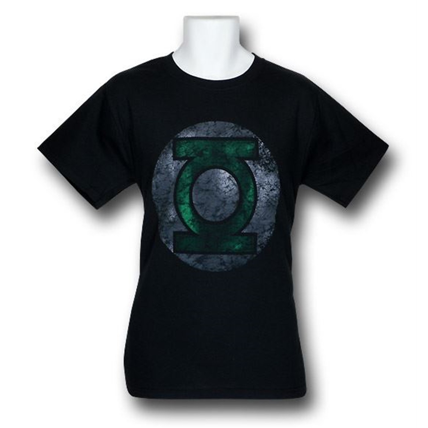 Green Lantern Distressed Black Wash T-Shirt, Black