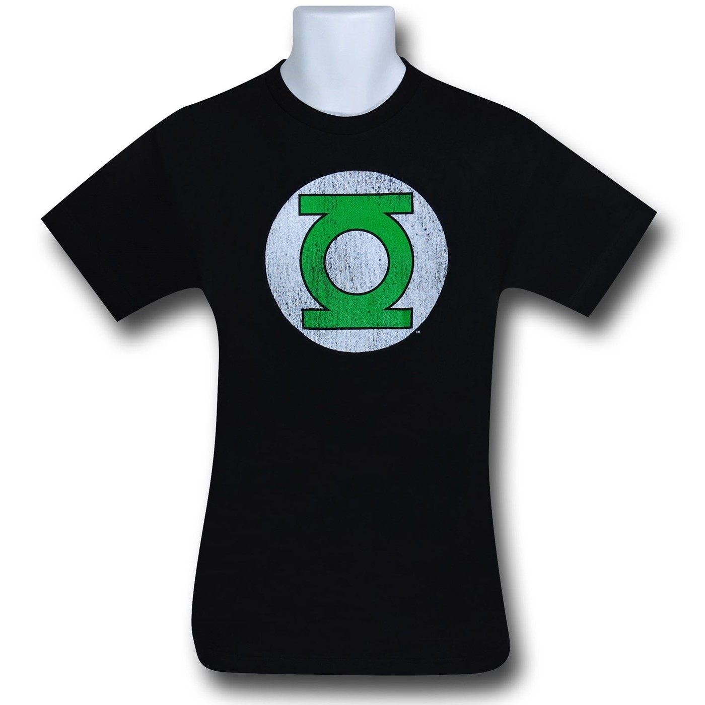 Green Lantern Distressed Symbol Black T-Shirt, Black