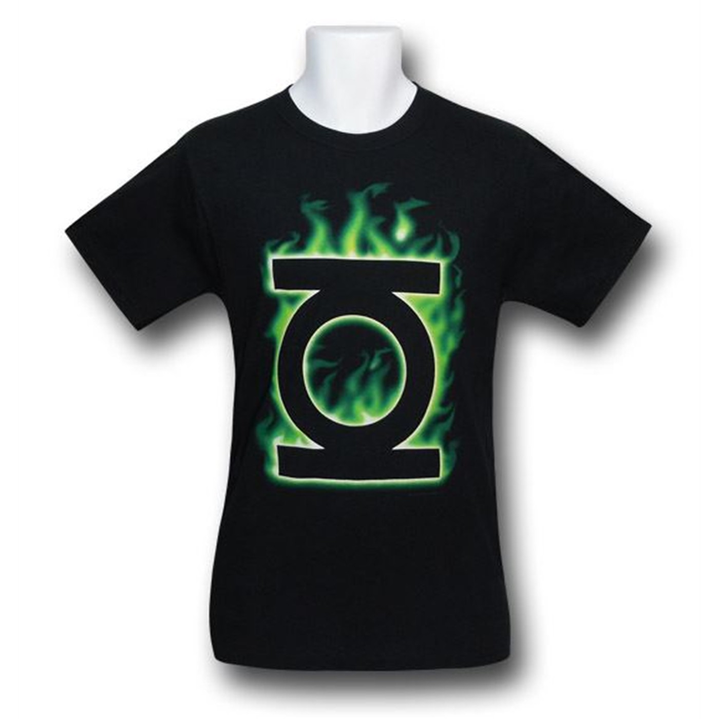 Green Lantern Green Flame Symbol T-Shirt, Black