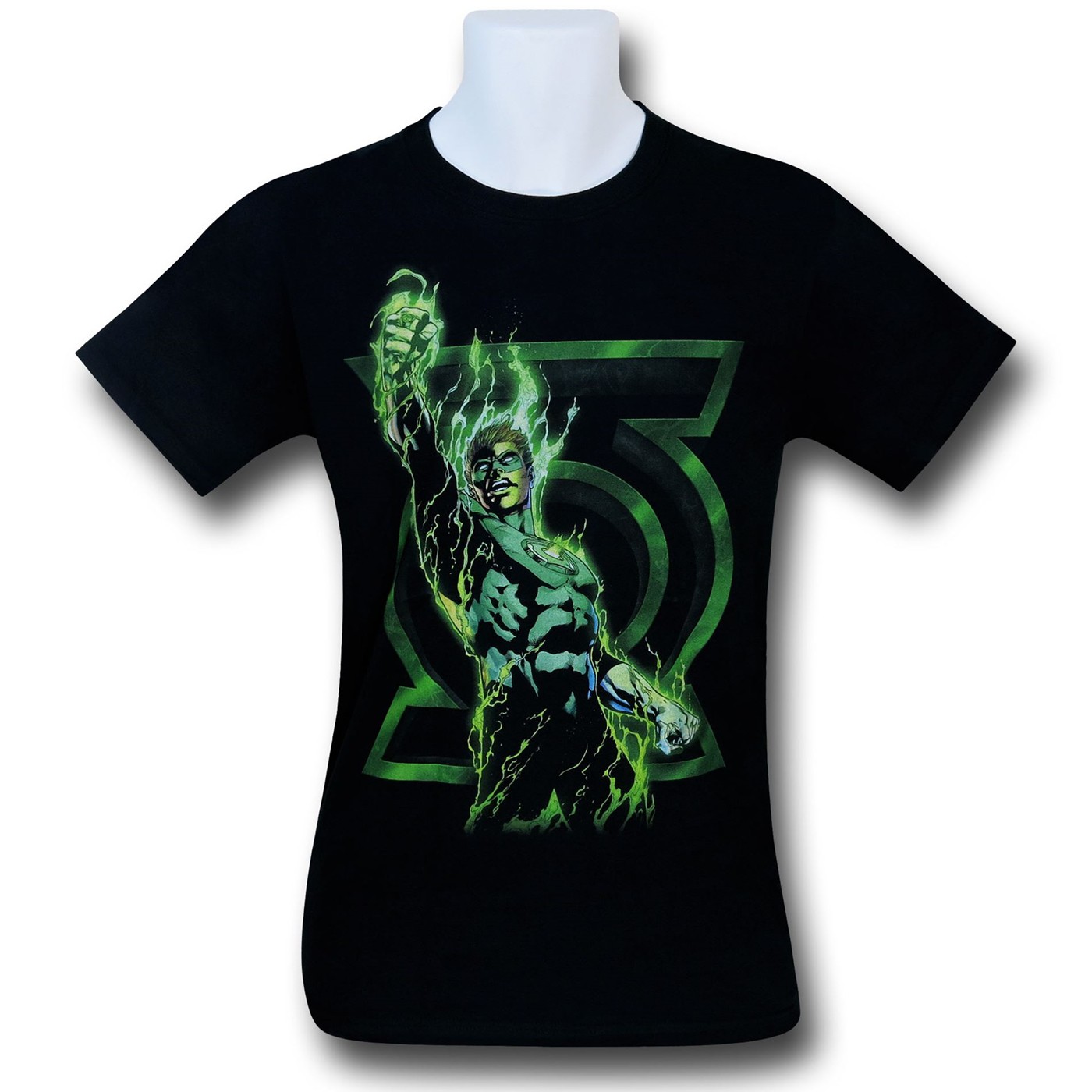Green Lantern Fully Charged Black T-Shirt, Black