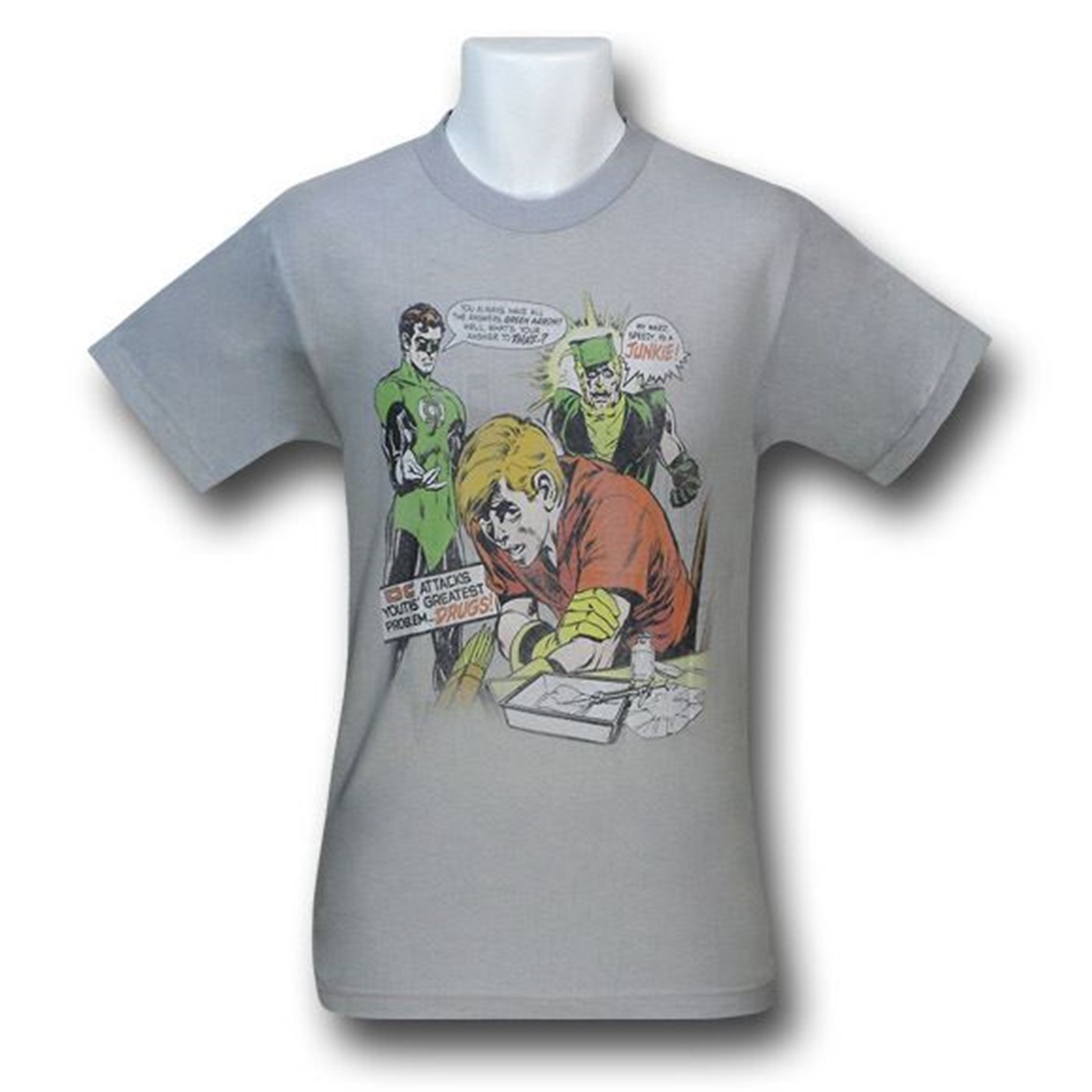 Green Lantern & Green Arrow Vintage #85 T-Shirt, Grey