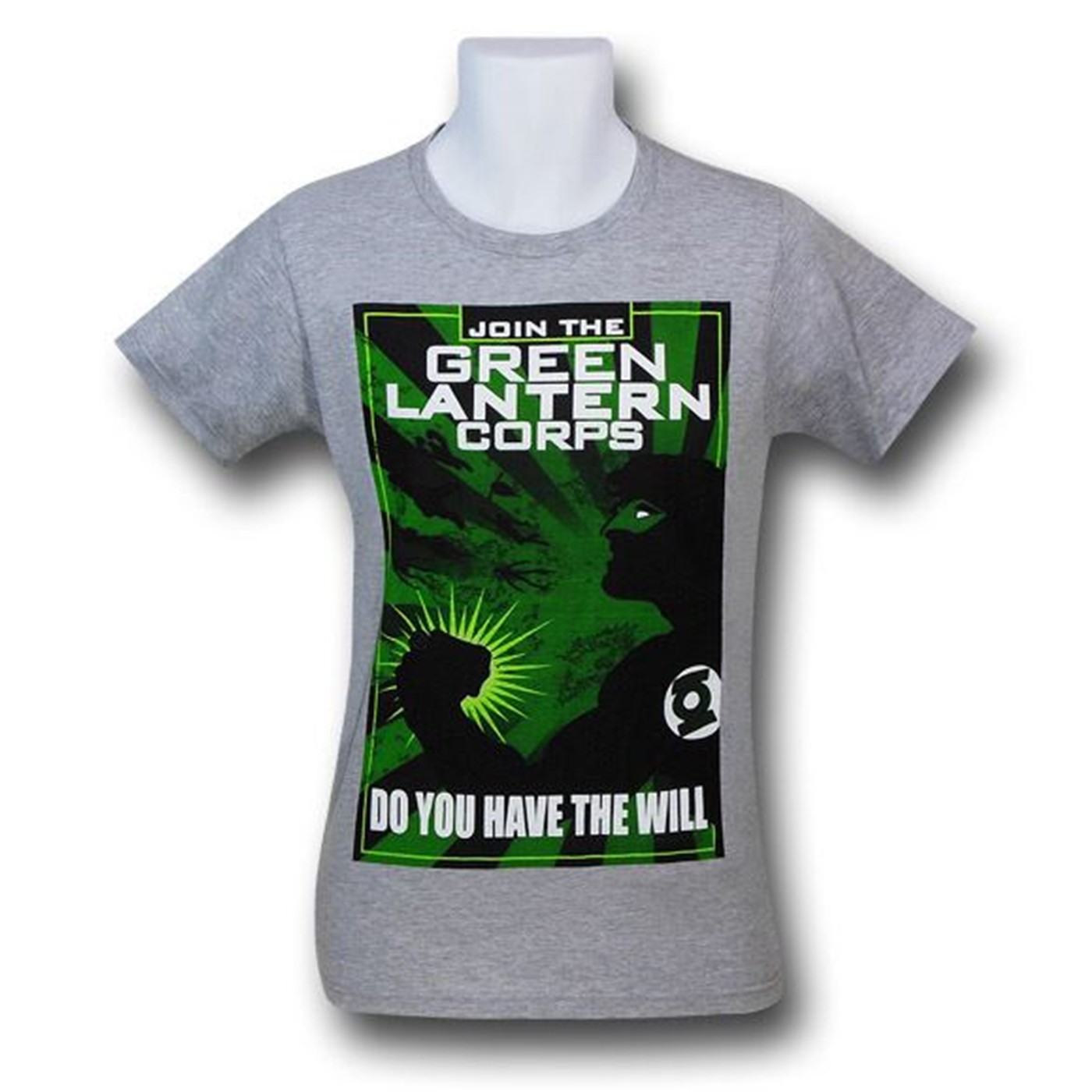 Green Lantern Join The Corps Propaganda T-Shirt, Grey