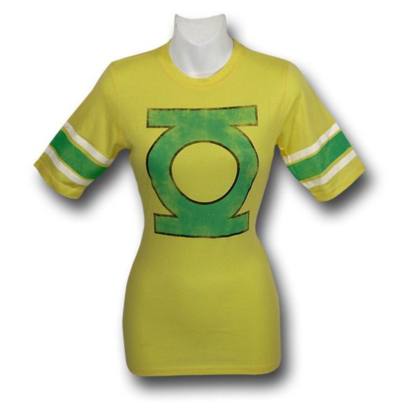 Green Lantern Jr Womens Athletic T-Shirt, Yellow