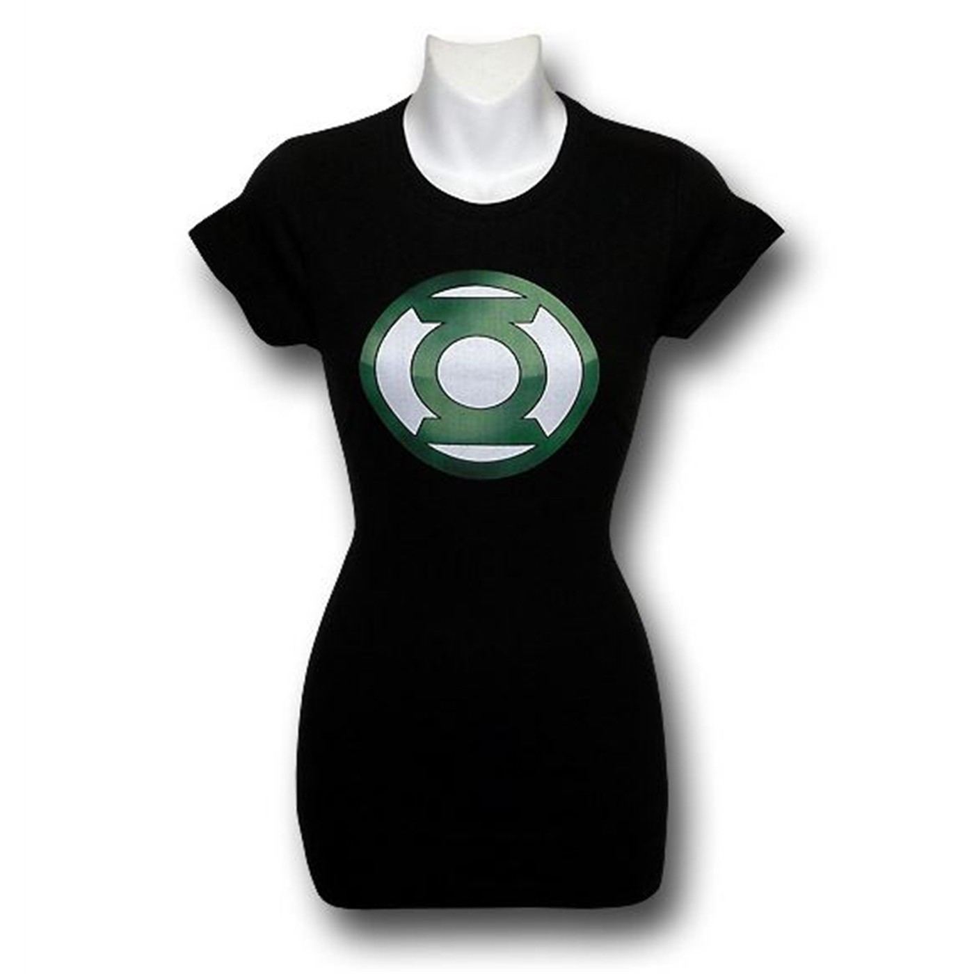 Green Lantern Metal Symbol Juniors T-Shirt, Black