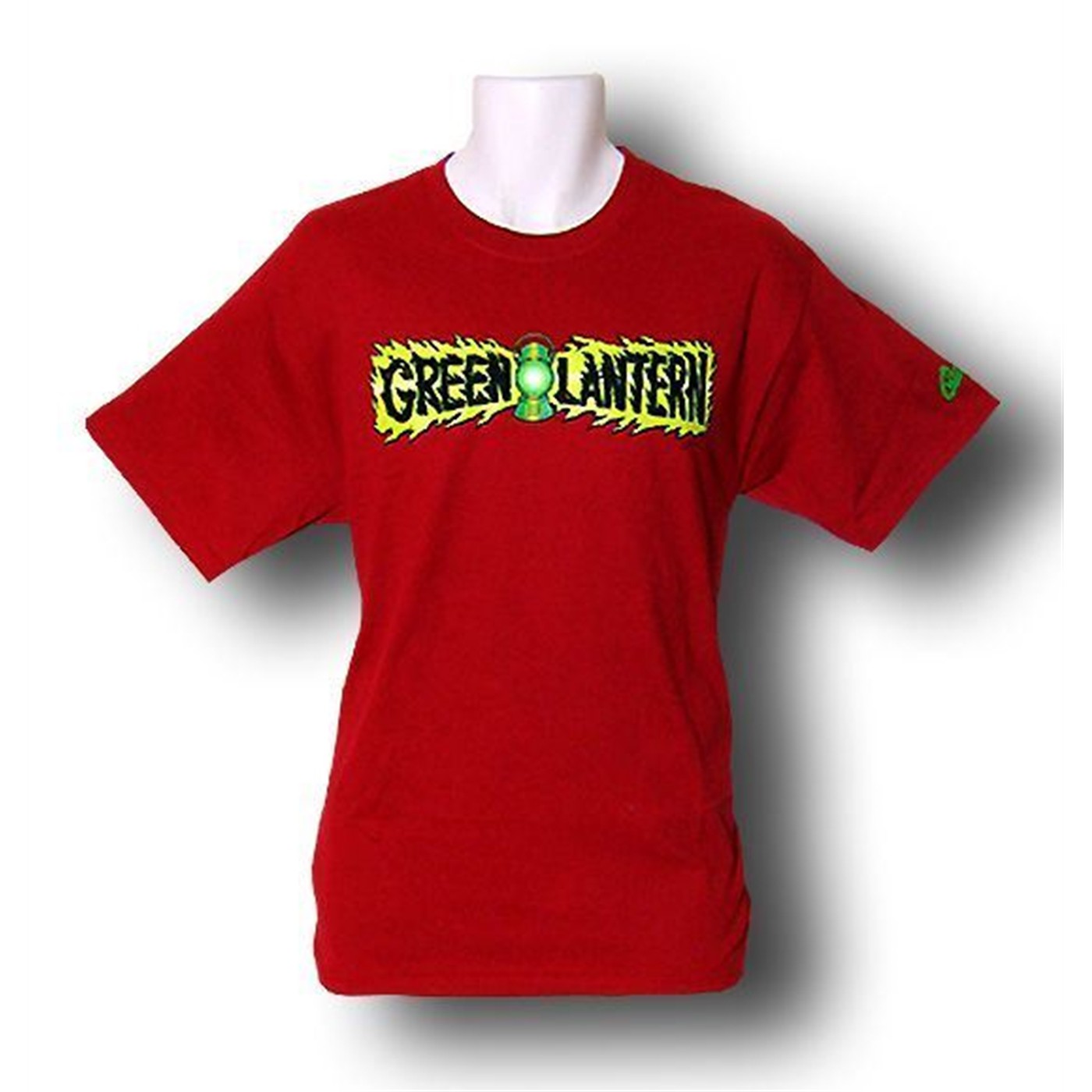 Green Lantern Green Lettered Logo Red T-Shirt, Red