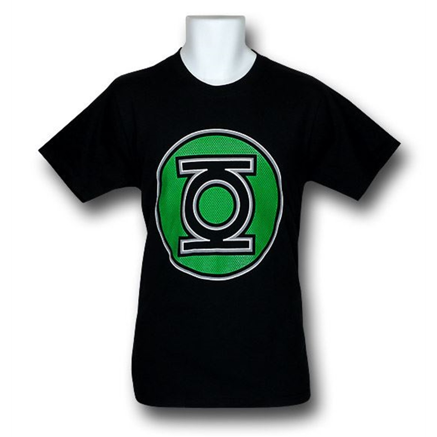Green Lantern Mesh Logo T-Shirt, Black