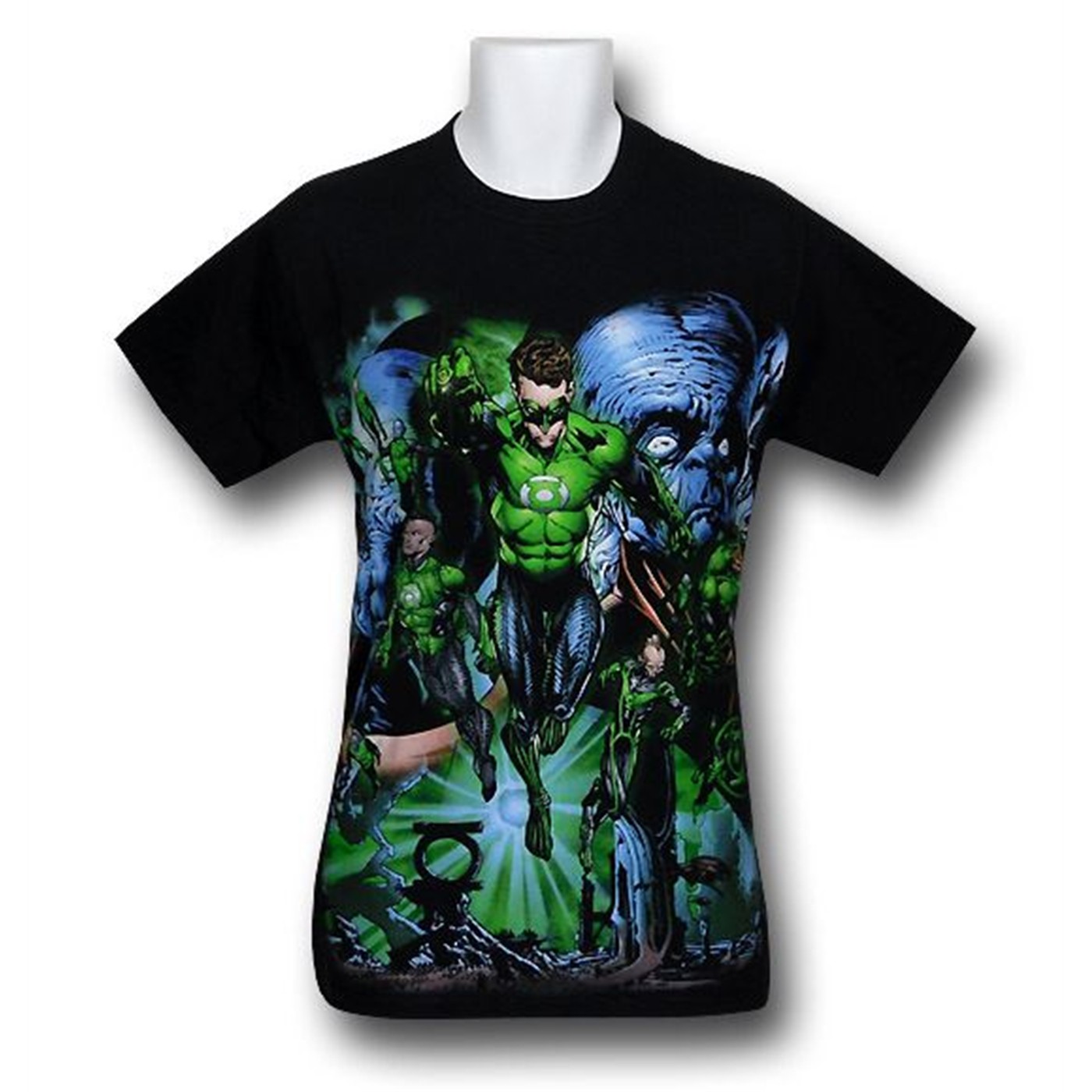 Green Lantern Movie Group T-Shirt, Black