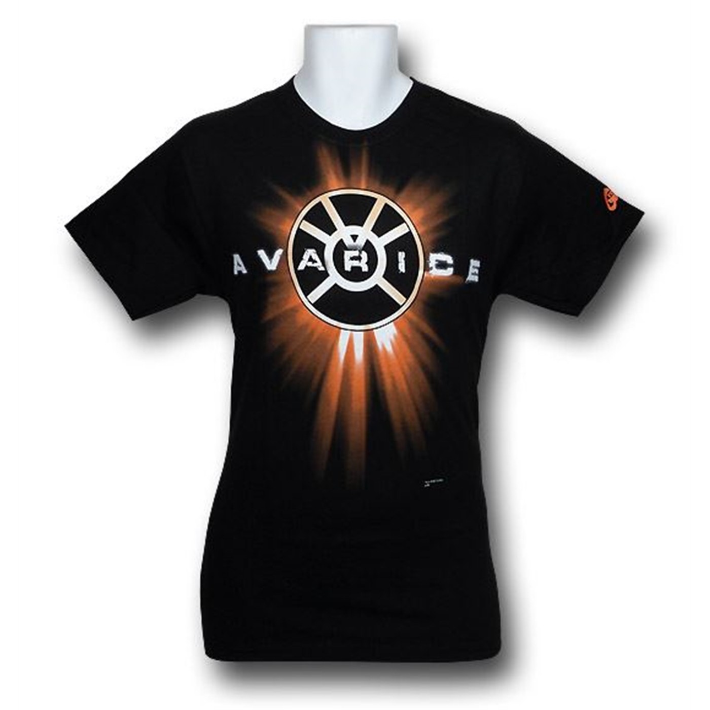 Green Lantern Orange Avarice Symbol T-Shirt, Black
