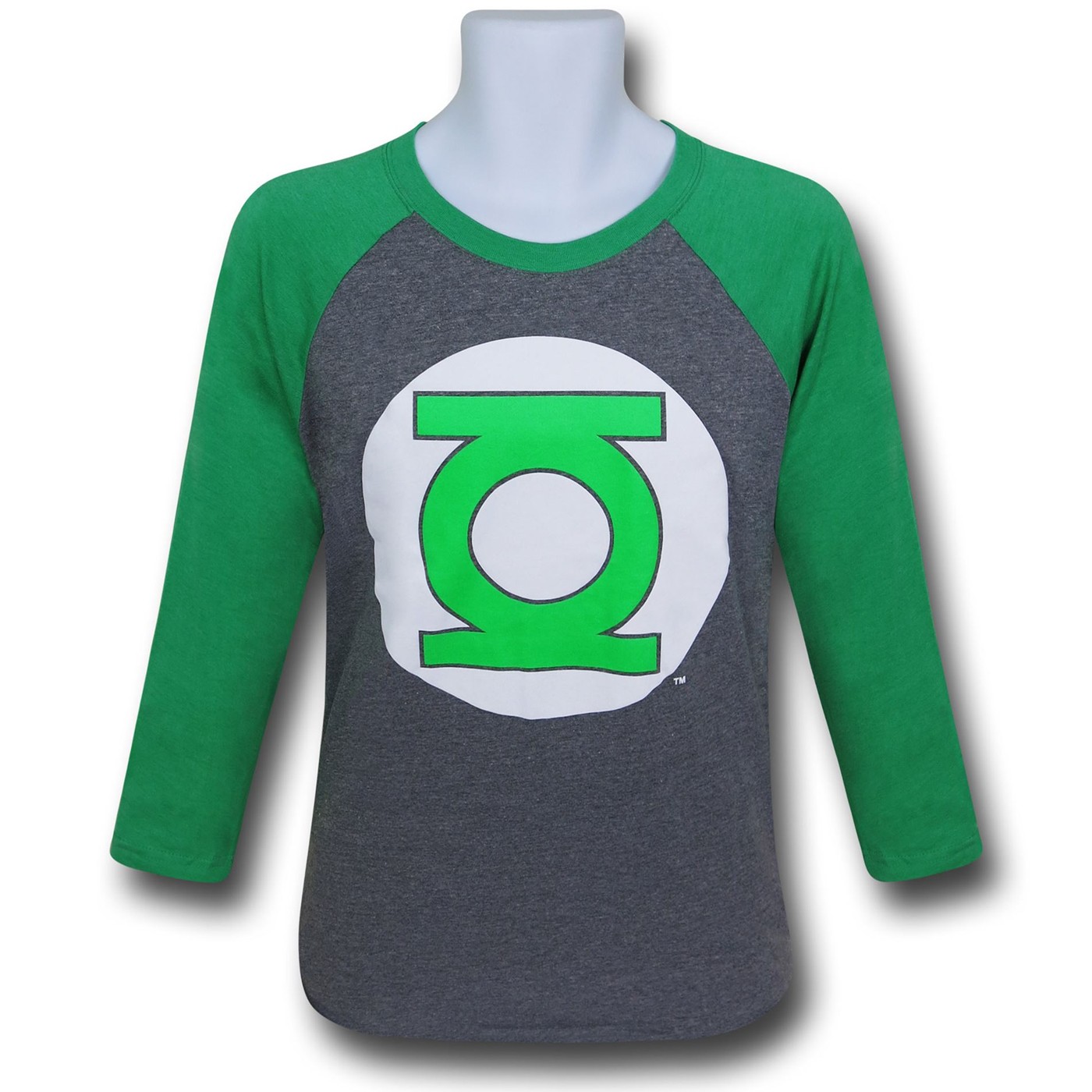 Green Lantern Split-Color Raglan T-Shirt, Grey