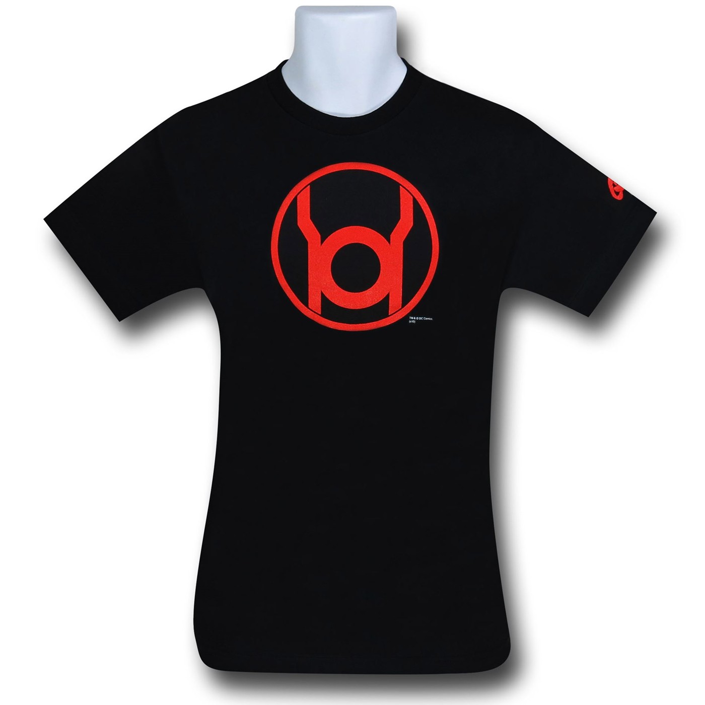 Red Lantern Symbol on Black T-Shirt, Black