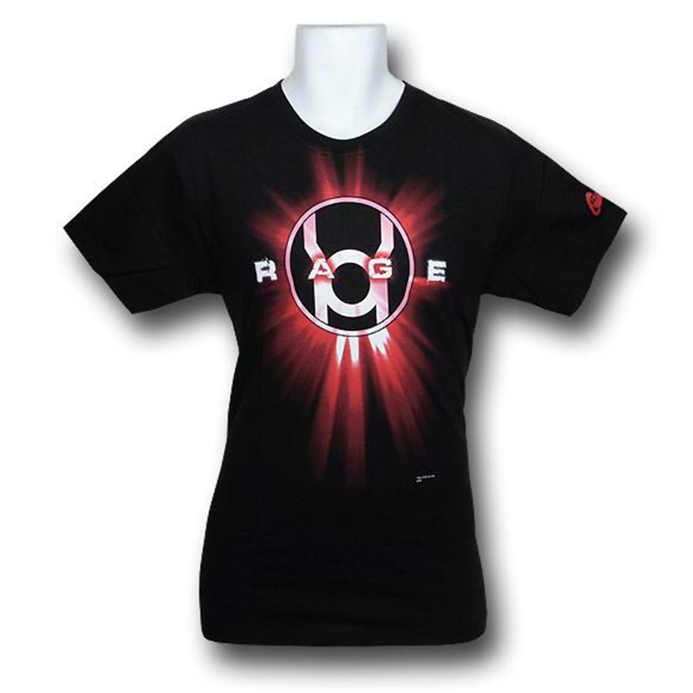 Green Lantern Red Rage Symbol T-Shirt, Black