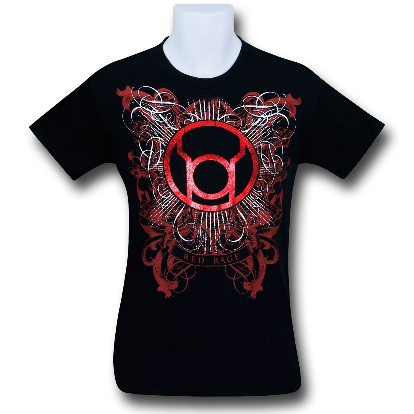 Red Lantern Red Rage Foil Symbol T-Shirt, Black