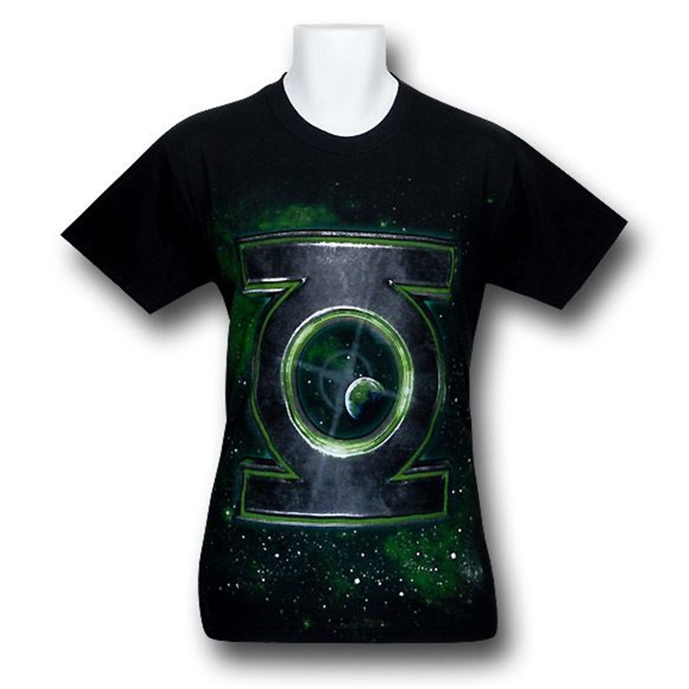 Green Lantern Oan Metal Symbol T-Shirt, Black