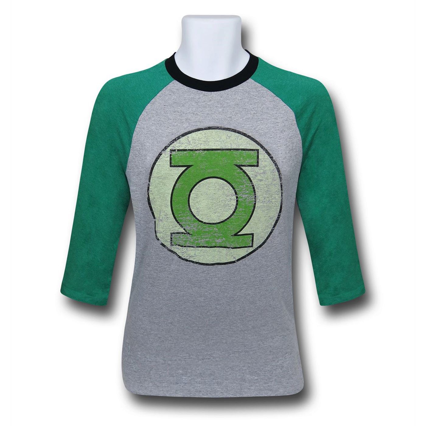 Green Lantern Symbol Men's Baseball T-Shirt, Grey