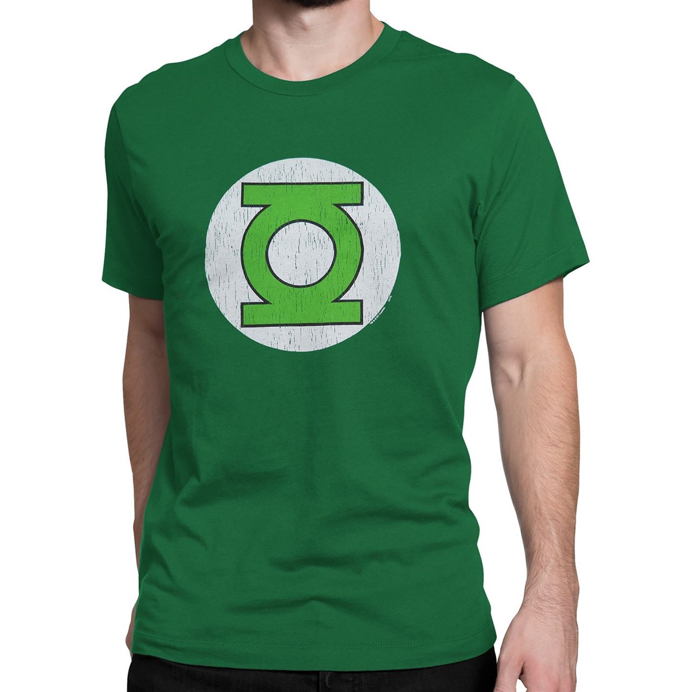 Green Lantern Symbol Distressed T-Shirt, Green