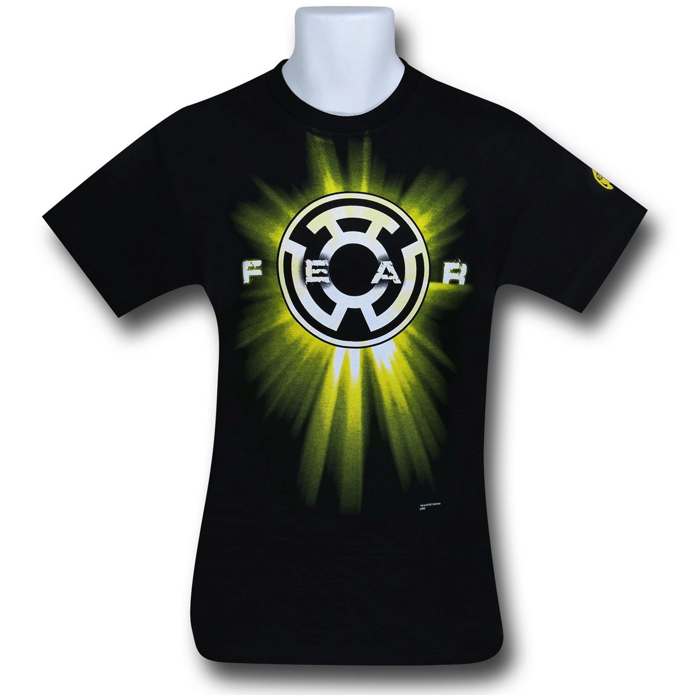 Green Lantern Yellow Fear Symbol T-Shirt, Black