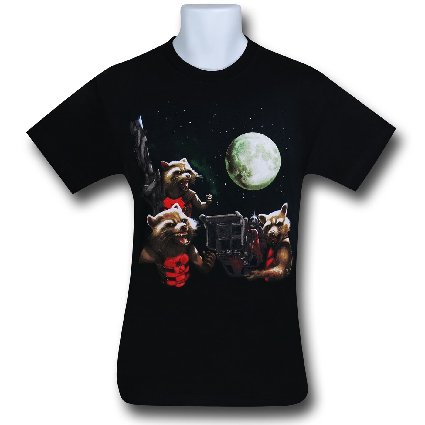 GOTG Rocket Raccoon Trio 30 Single T-Shirt, Black