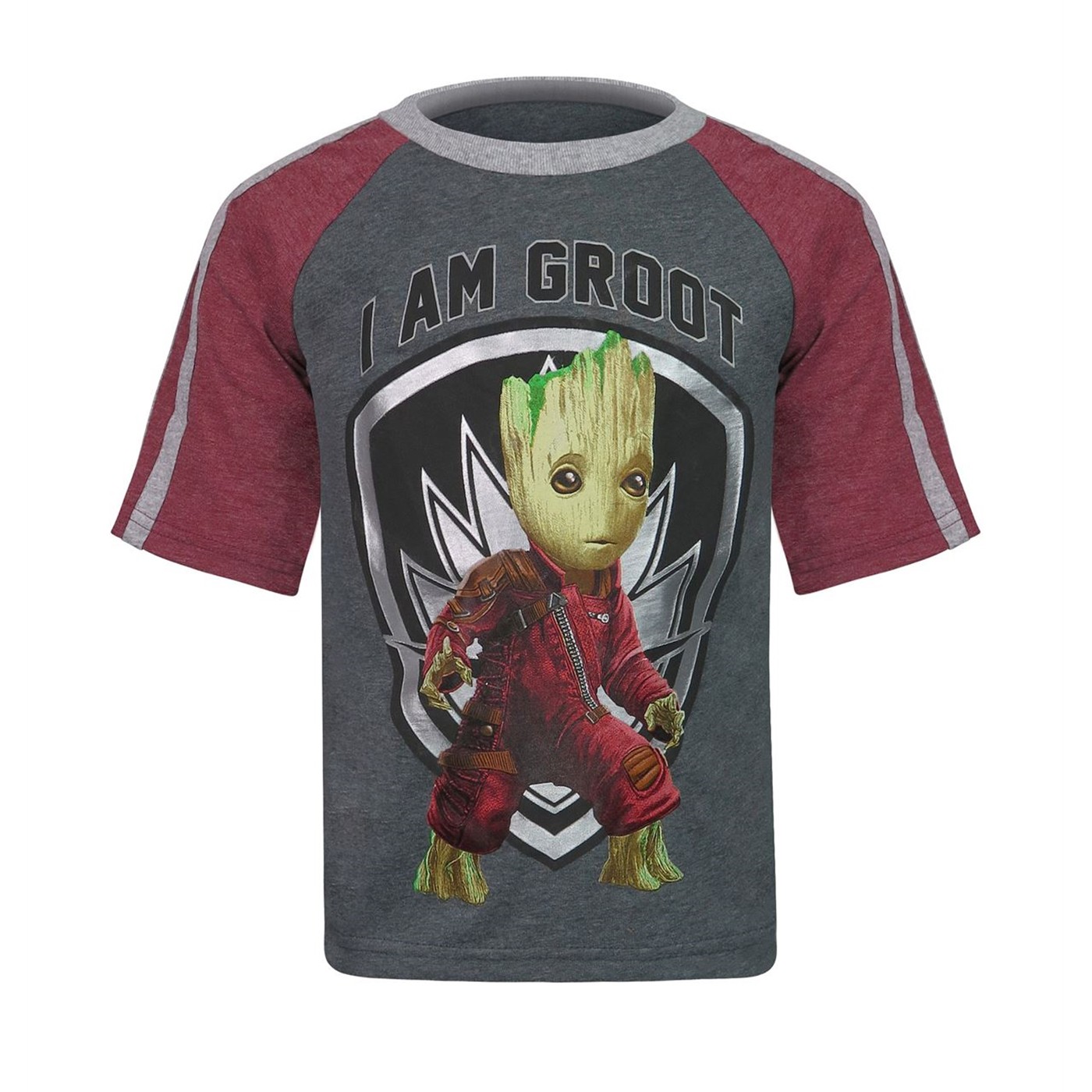 GOTG Baby Groot in Ravager Outfit Kids T-Shirt, Grey