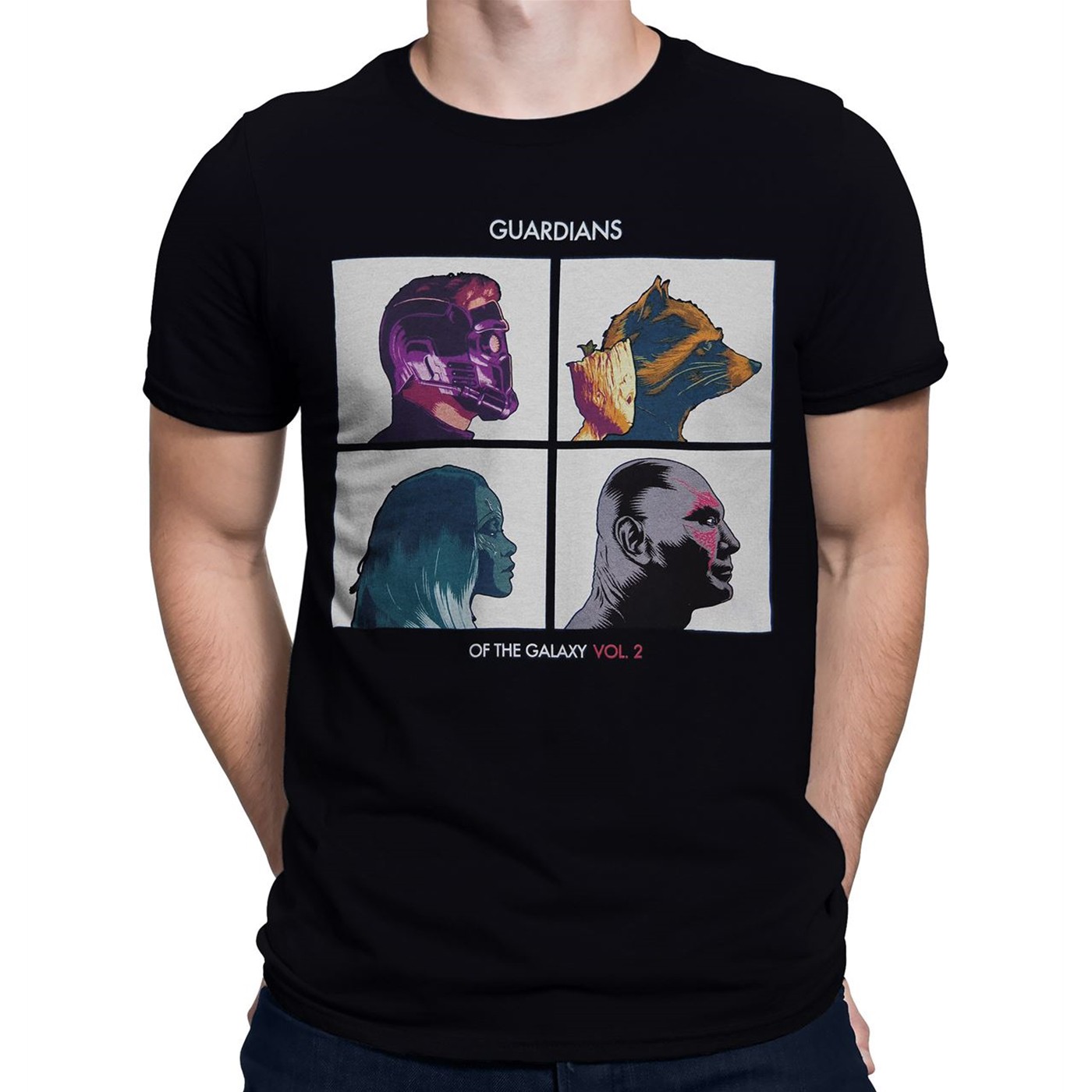 Guardians of the Galaxy Album Profiles Men's T-Shirt, Black