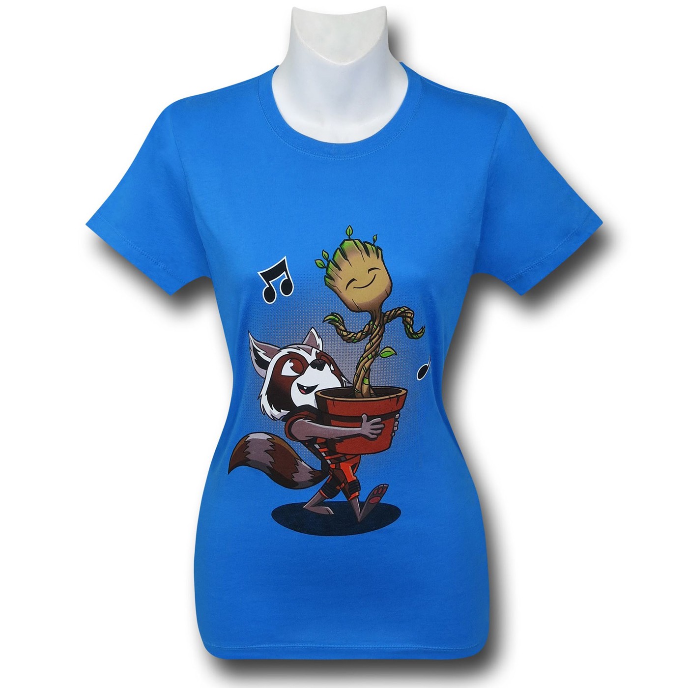 GOTG Rocket & Baby Groot Women's T-Shirt, Blue