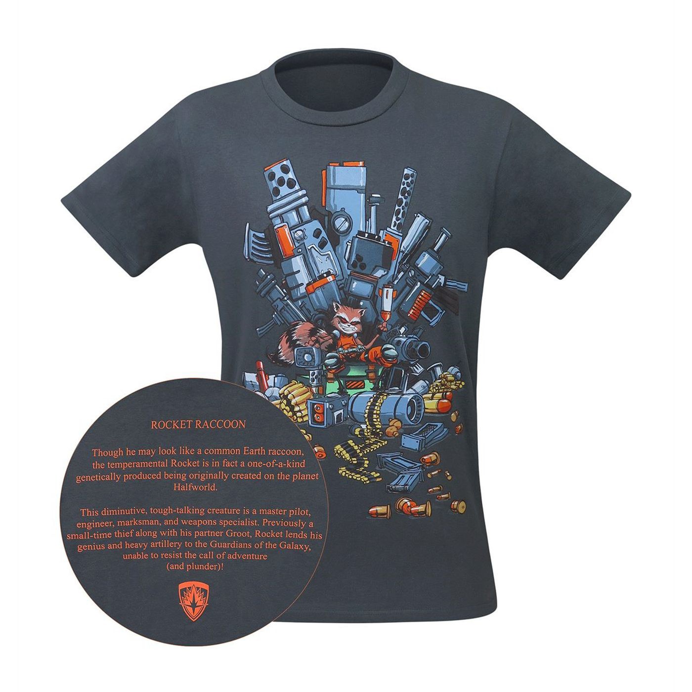 GOTG Rocket Raccoon Fully Loaded Bio T-Shirt, Grey