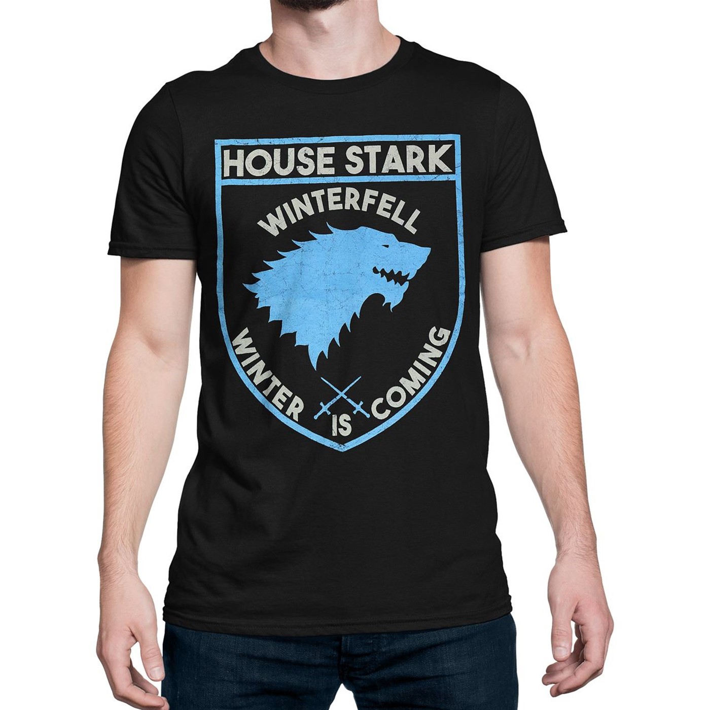 GOT House Stark Winterfell Crest Men's T-Shirt, Black