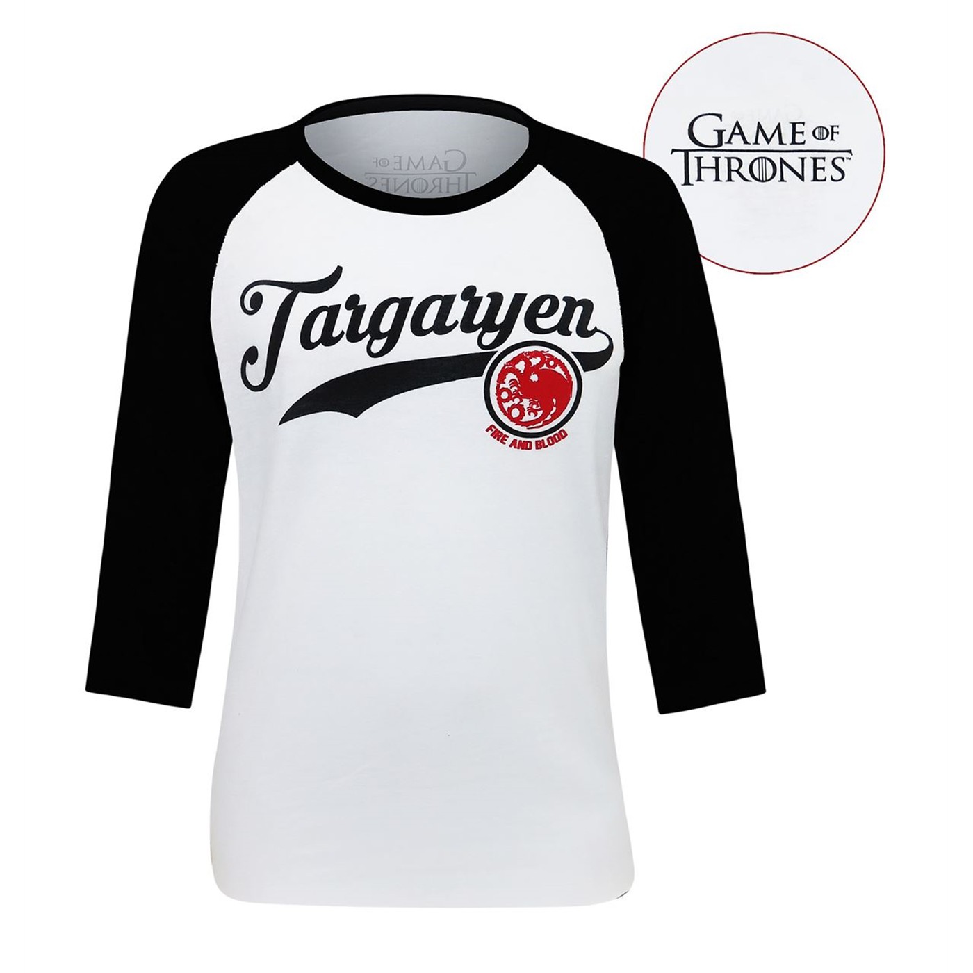 Game of Throne Targaryen Men's Baseball T-Shirt, White