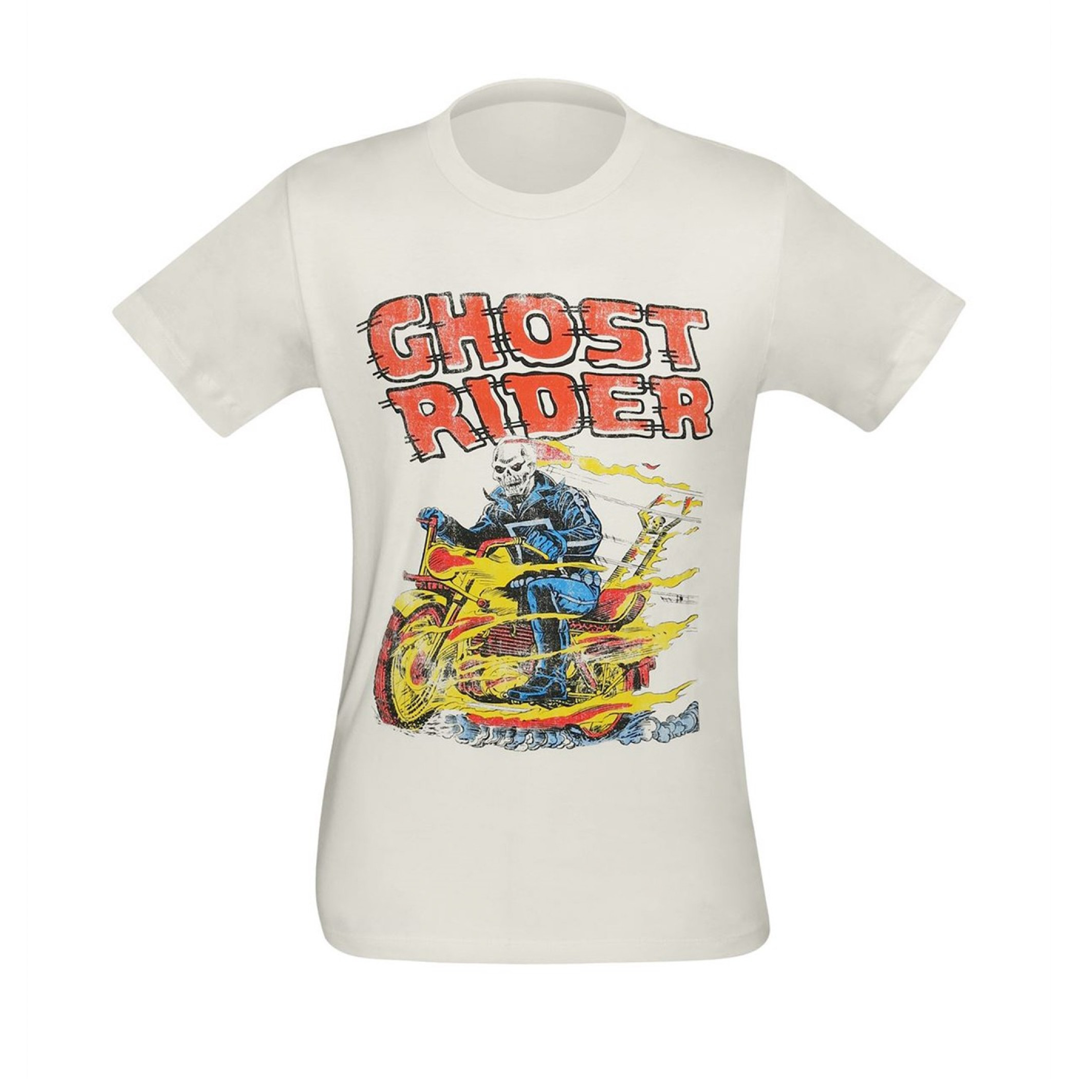 Ghost Rider Retro Hell on Wheels T-Shirt White - Picture 5 of 18